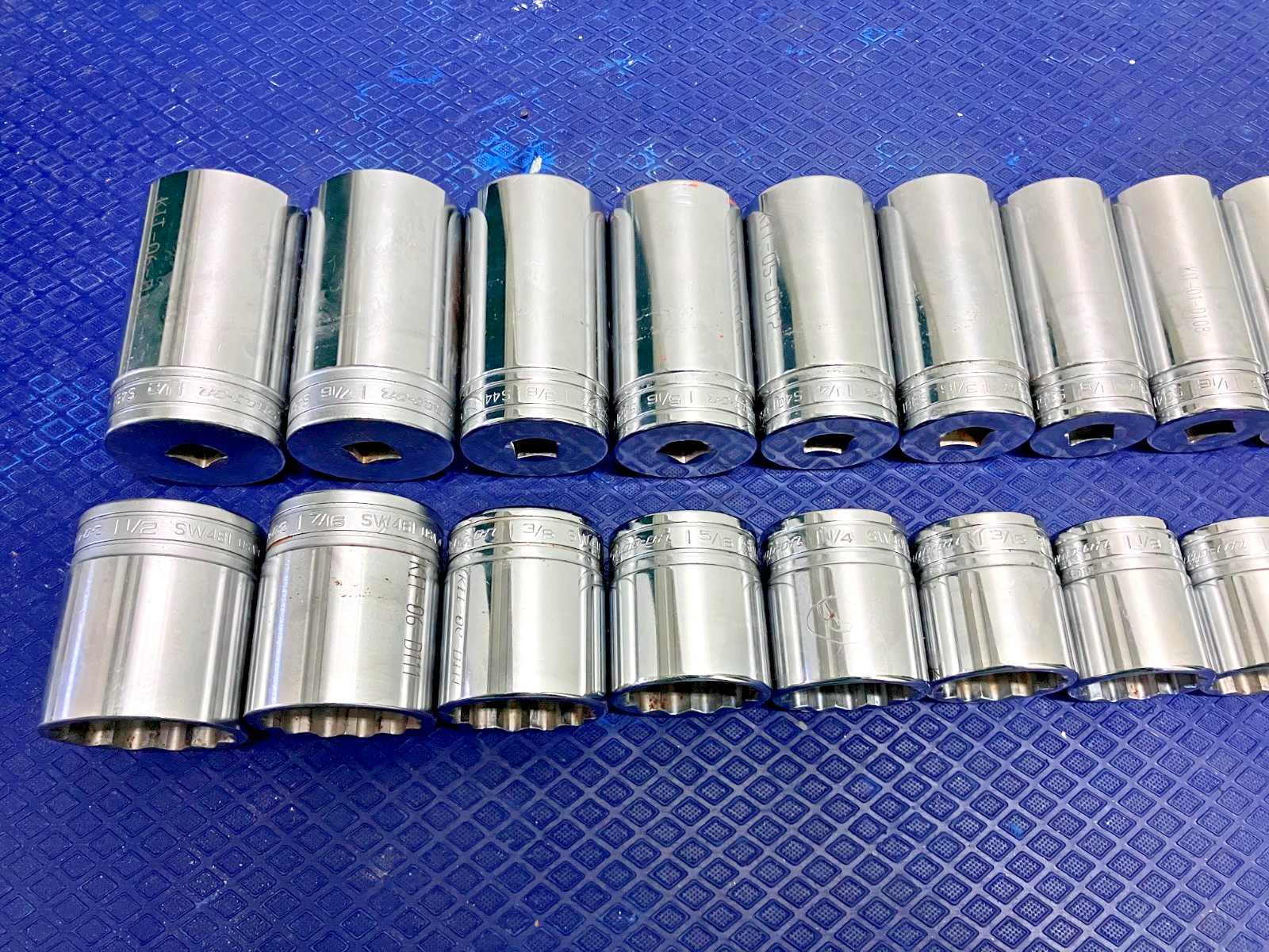 Used Snap On 338TSWYAFR 38pc 1/2″ Drive 12pt SAE Master Socket Set 3/8 to 1-1/2