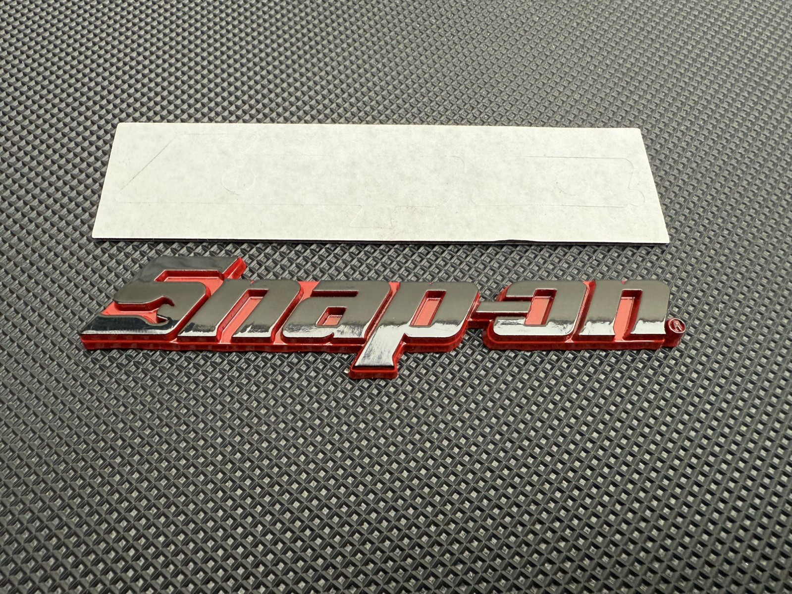 Snap On LOGO 5” Black metal Toolbox Roll Cab Badge Logo Emblem Sticker Decal