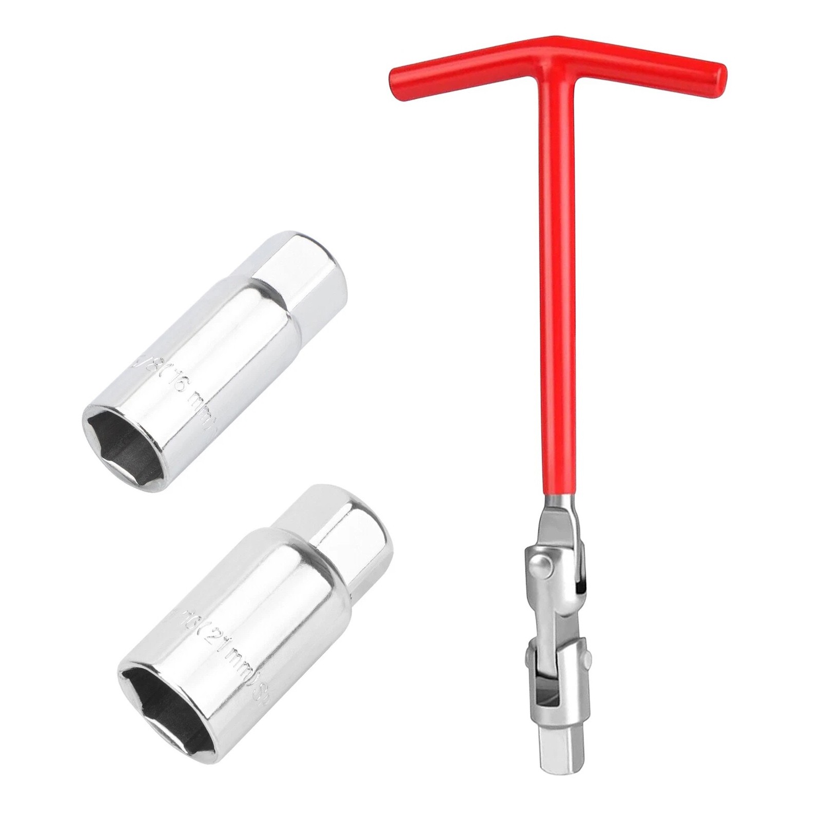 16mm 21mm Spark Plug Socket Wrench T-Handle Swivel Removal Tool for Automotive