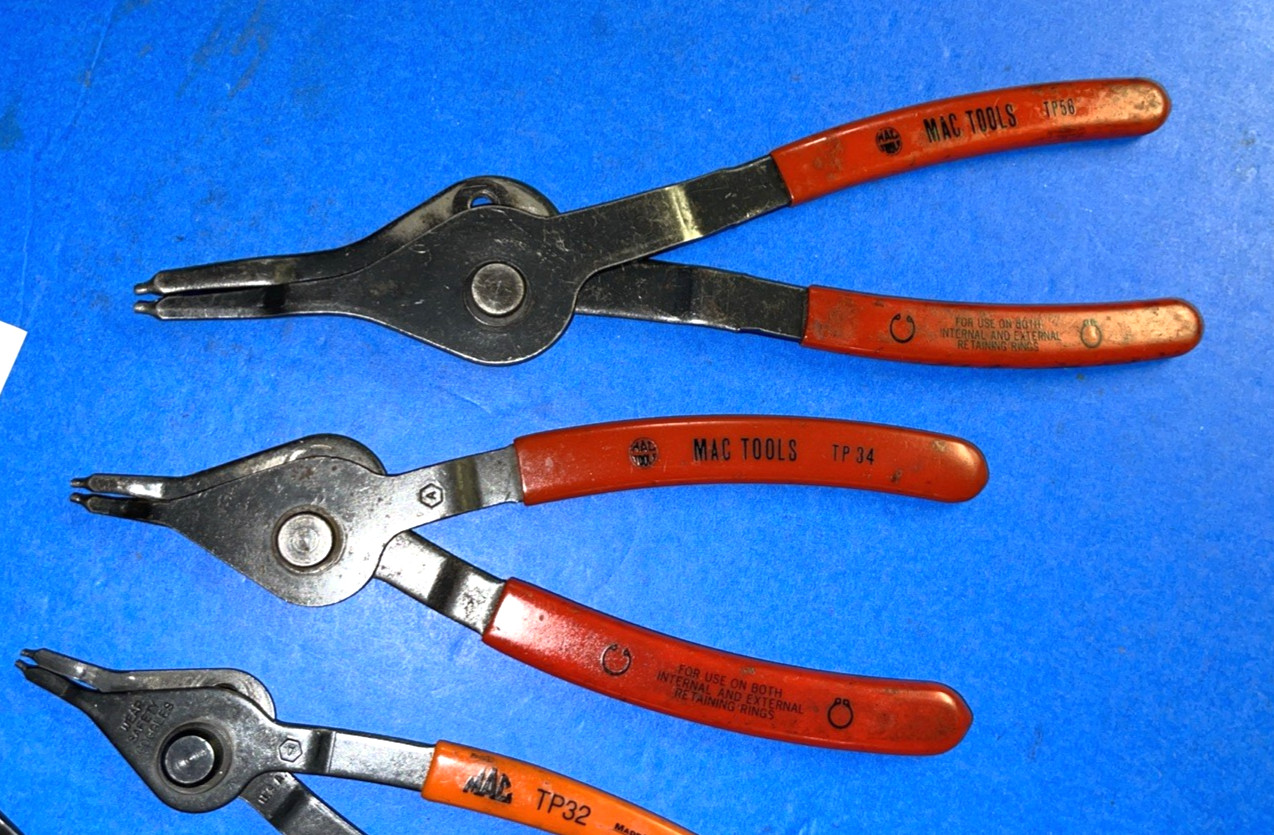MAC TOOLS 4 PIECE CONVERTIBLE STRAIGHT SNAP RING PLIERS ONE OF EACH SIZE