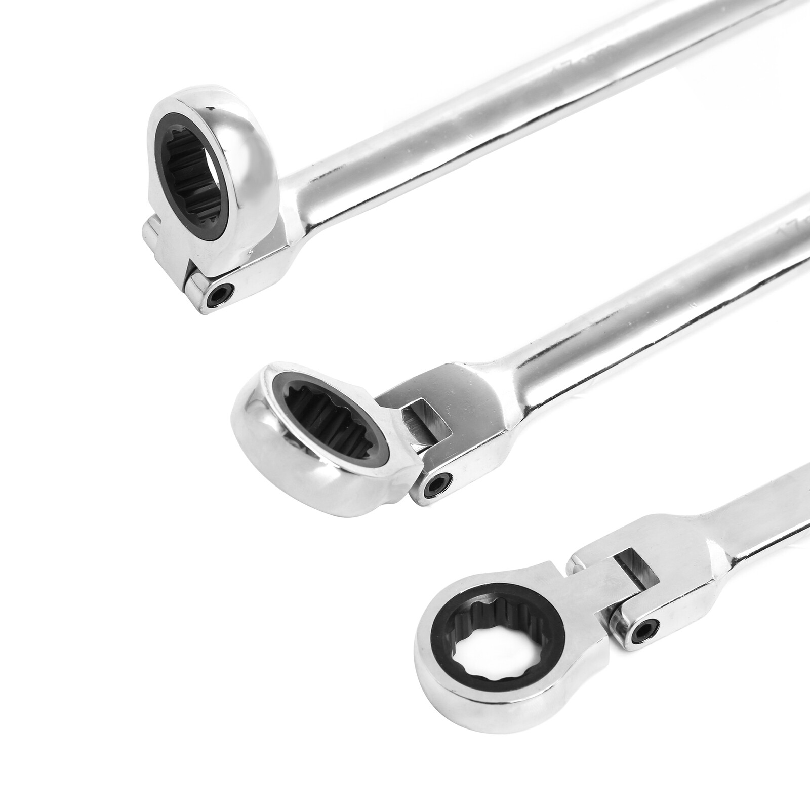 5Pc 8-17mm Metric Flexible Head Ratcheting Wrench Extra Long Double Box End Set