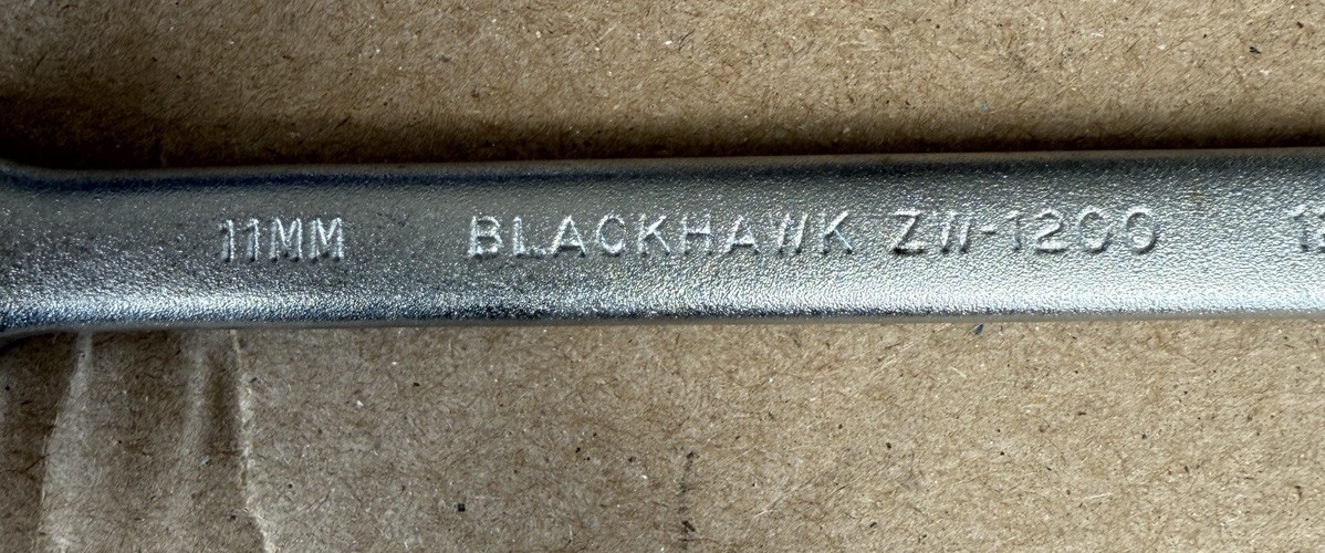Blackhawk 11mm x 12mmMetric Flare Nut / Line Wrench Satin Chrome ZW-1200 USA NEW