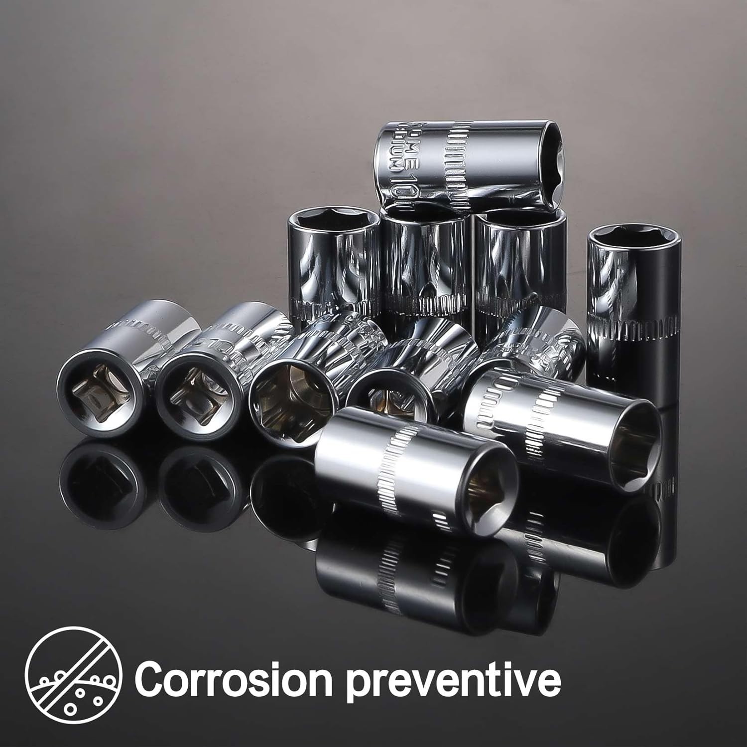 2Pcs Corrosion-Resistant 1/4 Inch 10mm Shallow Socket Set for Precision Work
