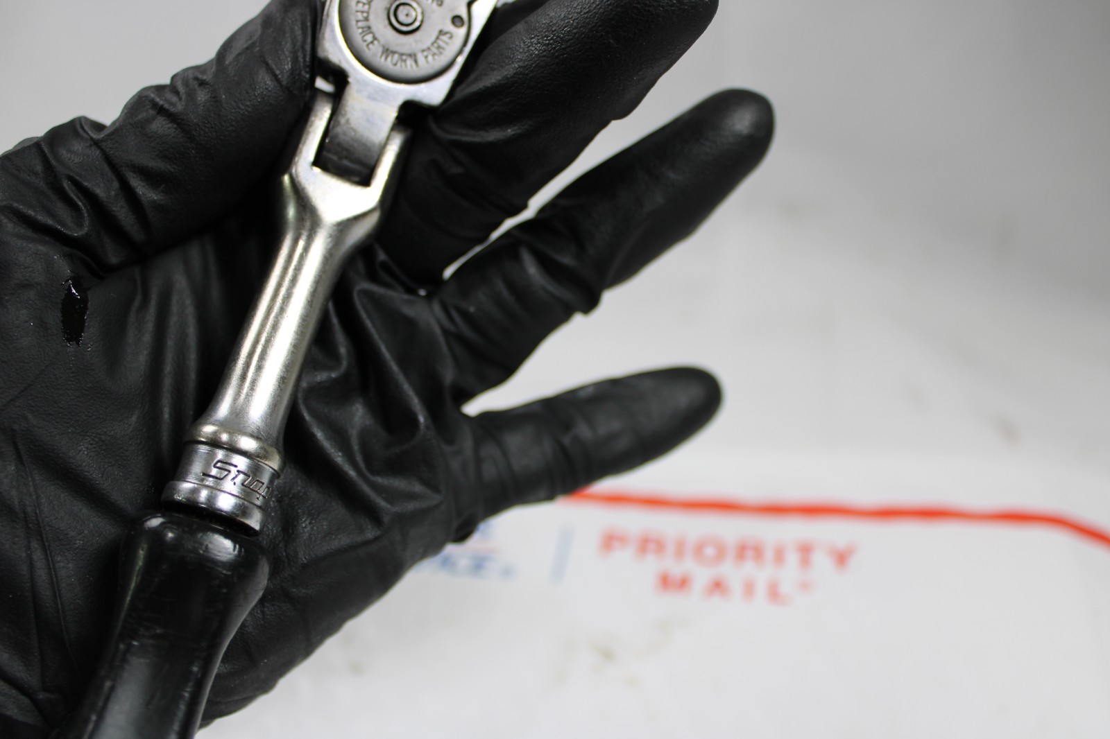 Snap On Tools F735B Flex Head 3/8″ Drive Ratchet Black Hard Handle USA