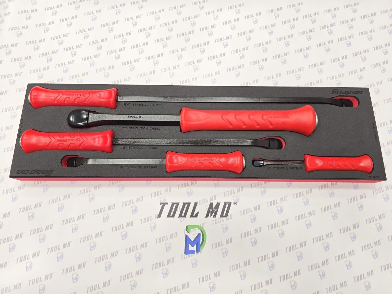 Snap-on Tools USA NEW 5-Piece RED Striking Prybar & Chisel Foam Set SPBSDC705FR