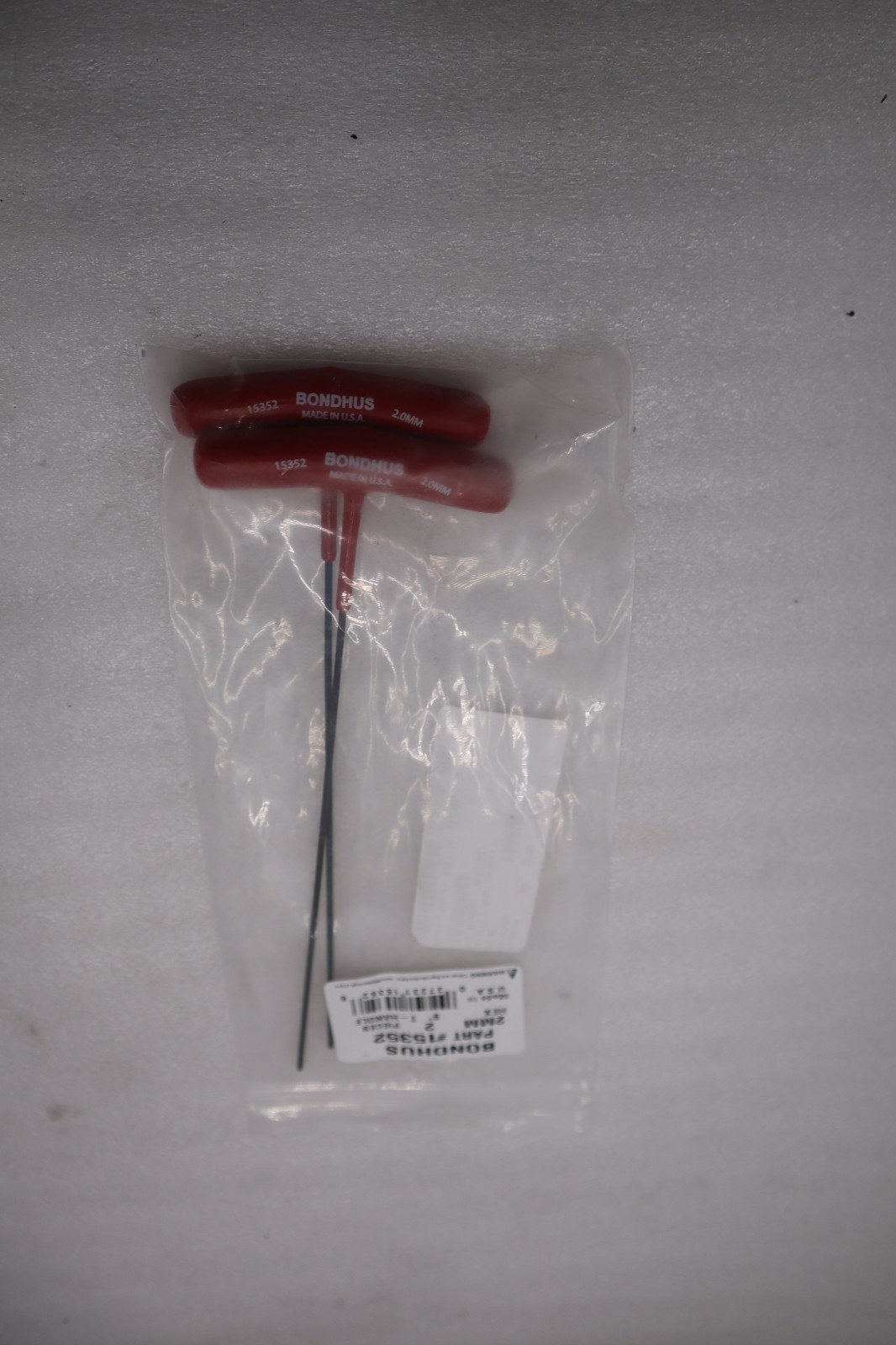 LOT OF 2 – Bondhus 15352 Corp. 2mm Hex T-handle 9″ Length STOCK H1154A