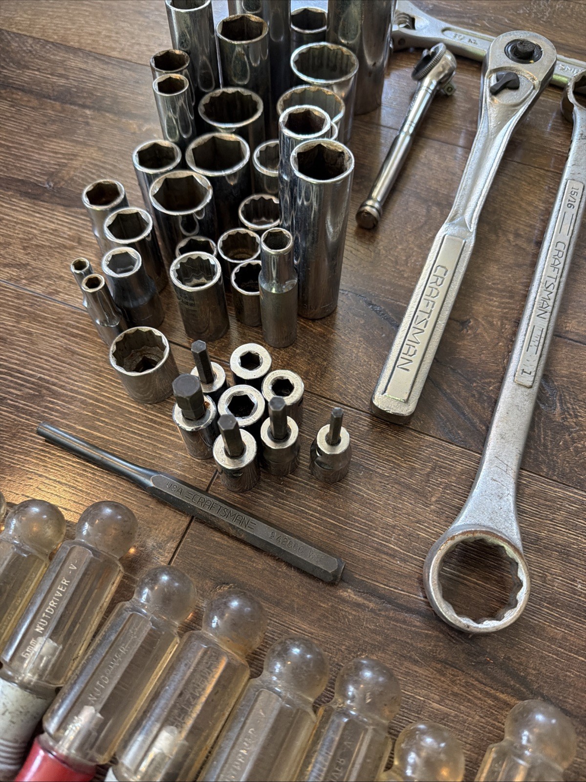 Large Snap On Mac Craftsman Tool Lot, Wrench’s screwdrivers Ratchet Flex Head