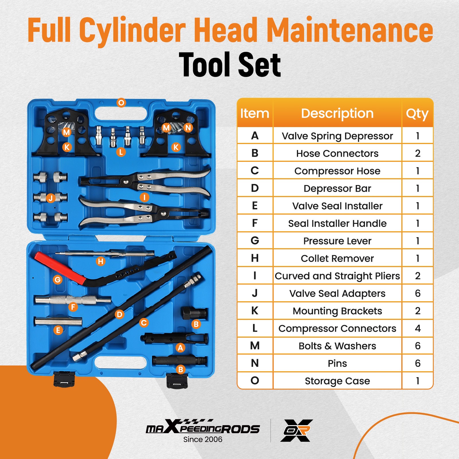 Cylinder Head Service Set Tool Valve Spring Compressor Removal Install Tool New