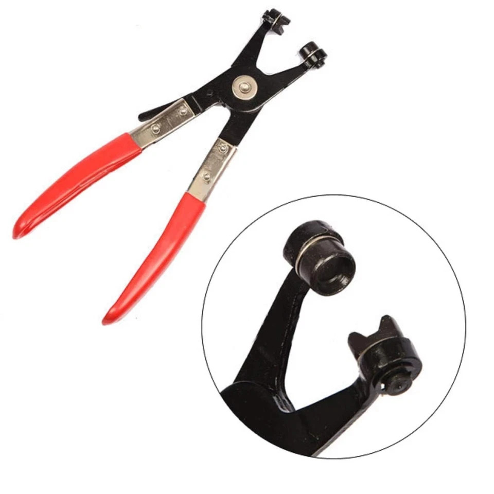 Automotive Flexible Hose Clamp Clip Pliers Set Swivel Jaw Flat Angled Band Tool