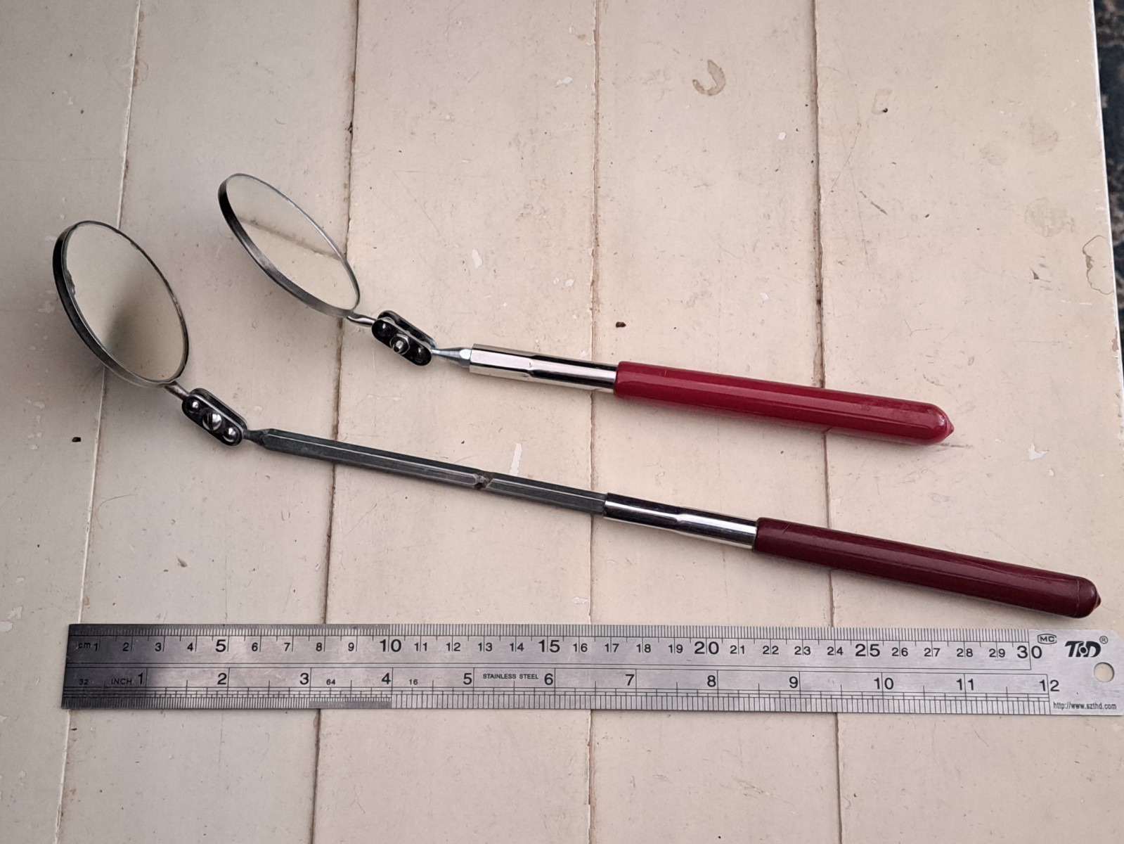 2 Vintage Mac Tools MC-2 Adjustable Telescoping Mirror 14” Made In USA