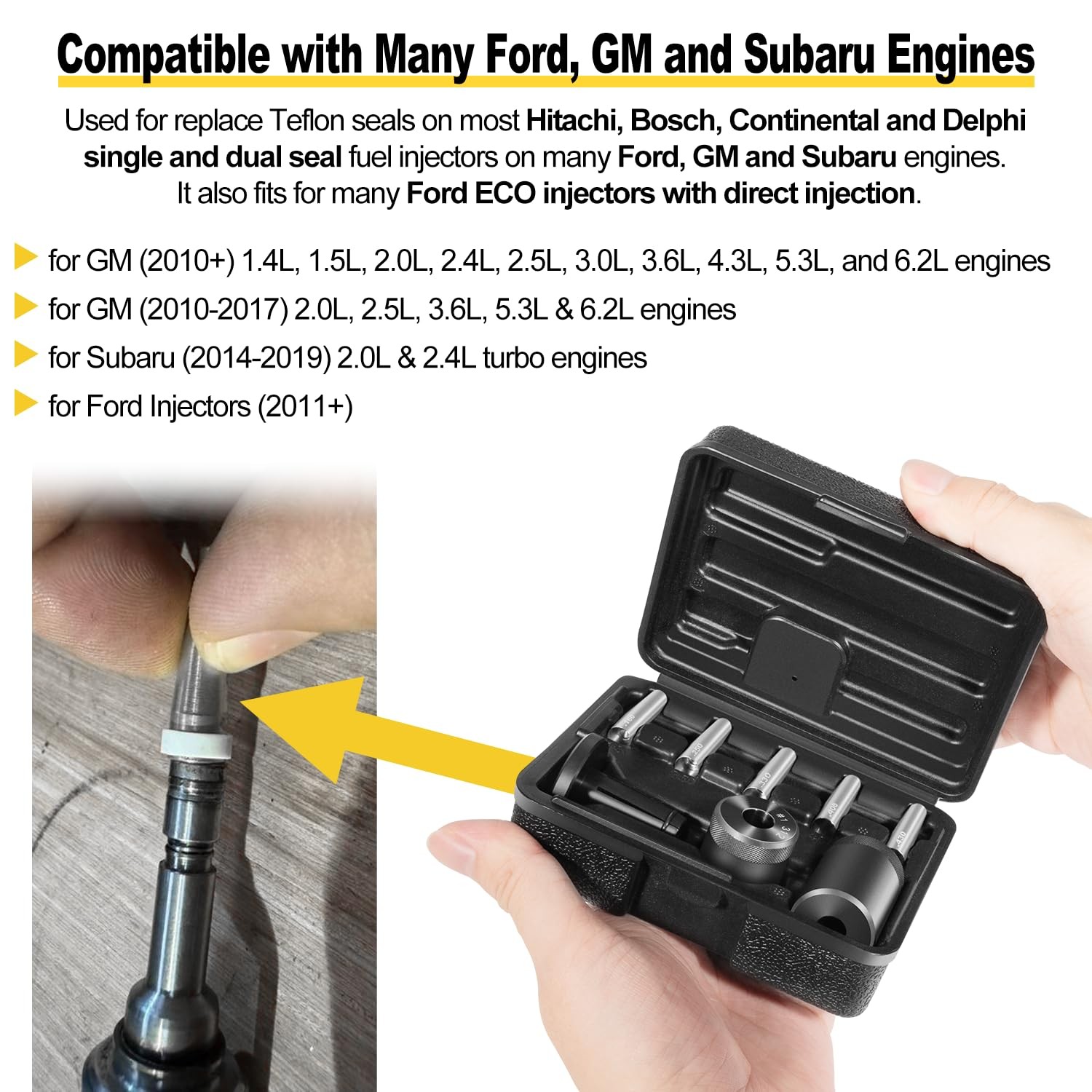 Injector Seal Installer Kit Sealing Installation Tool 34720 for Ford GM Subaru