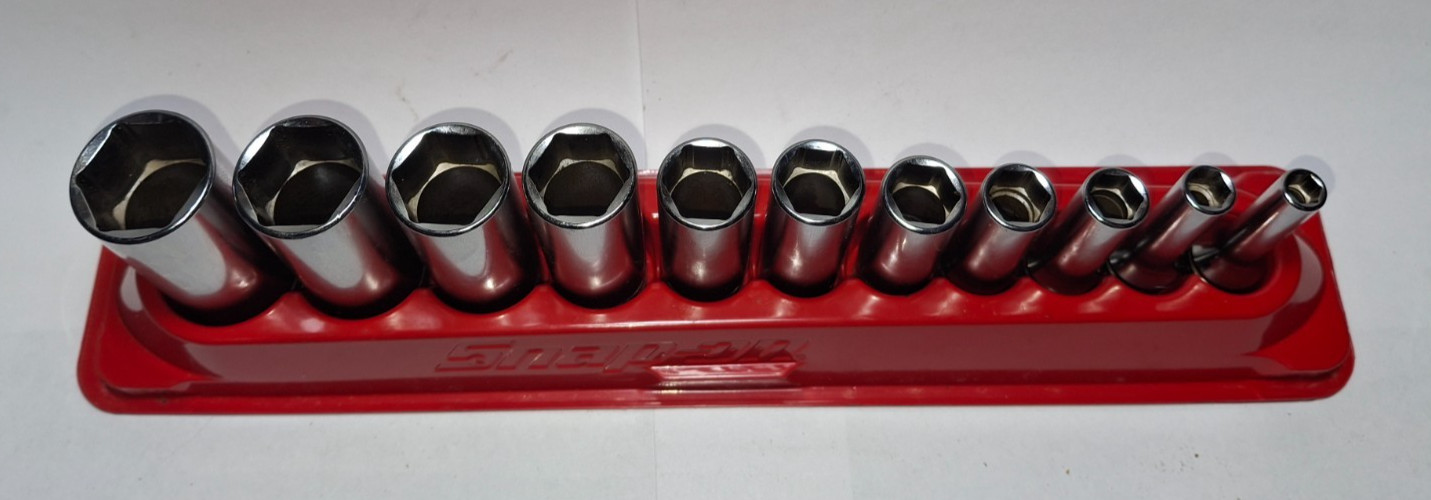 Snap-on Tools 211SFSY 11pc 3/8” DR. Deep Well 6pt Socket Set 1/4″-7/8″