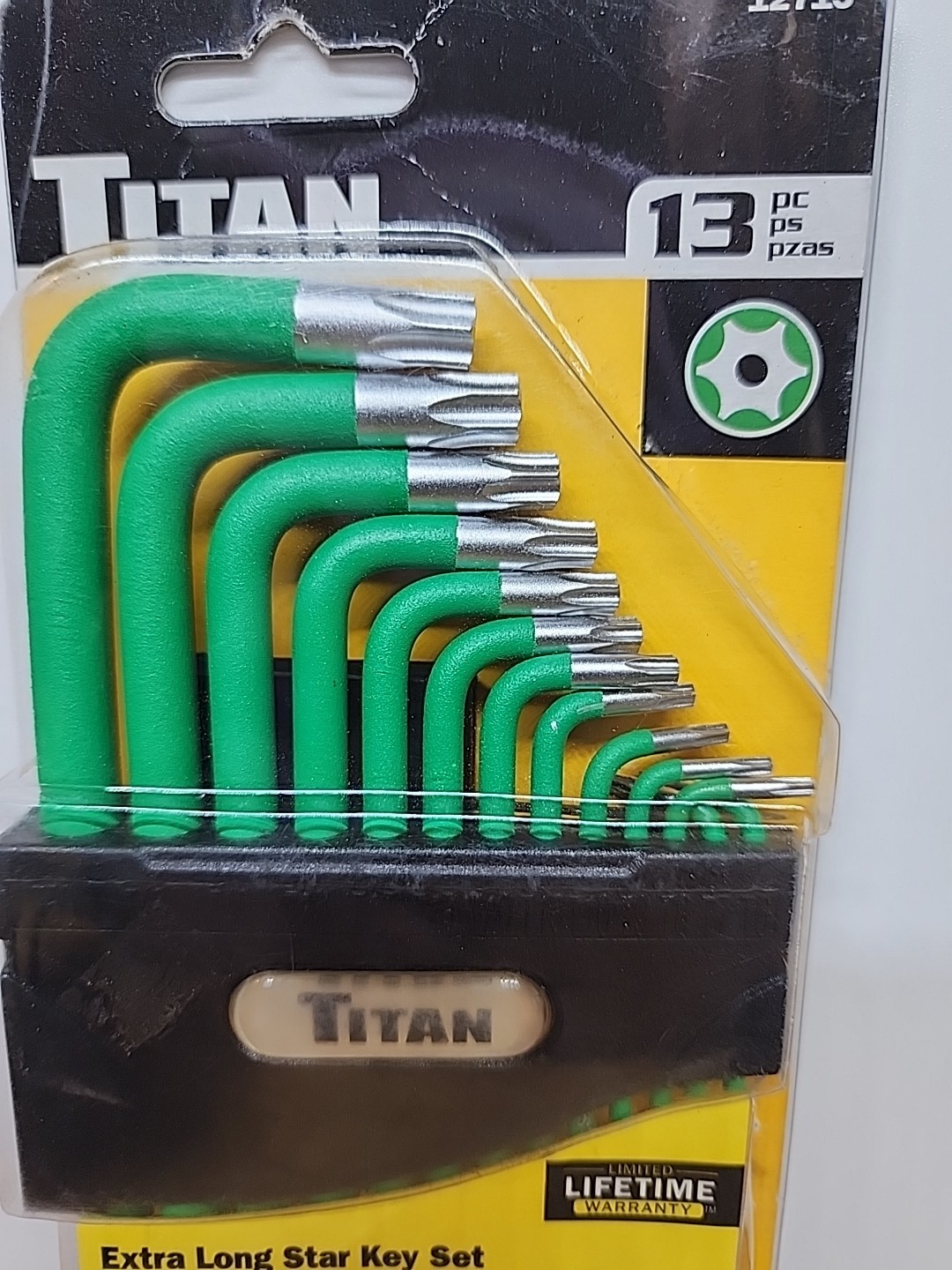 Titan 12715 13-Piece Extra Long Tamper Resistant Star Key Set,Green