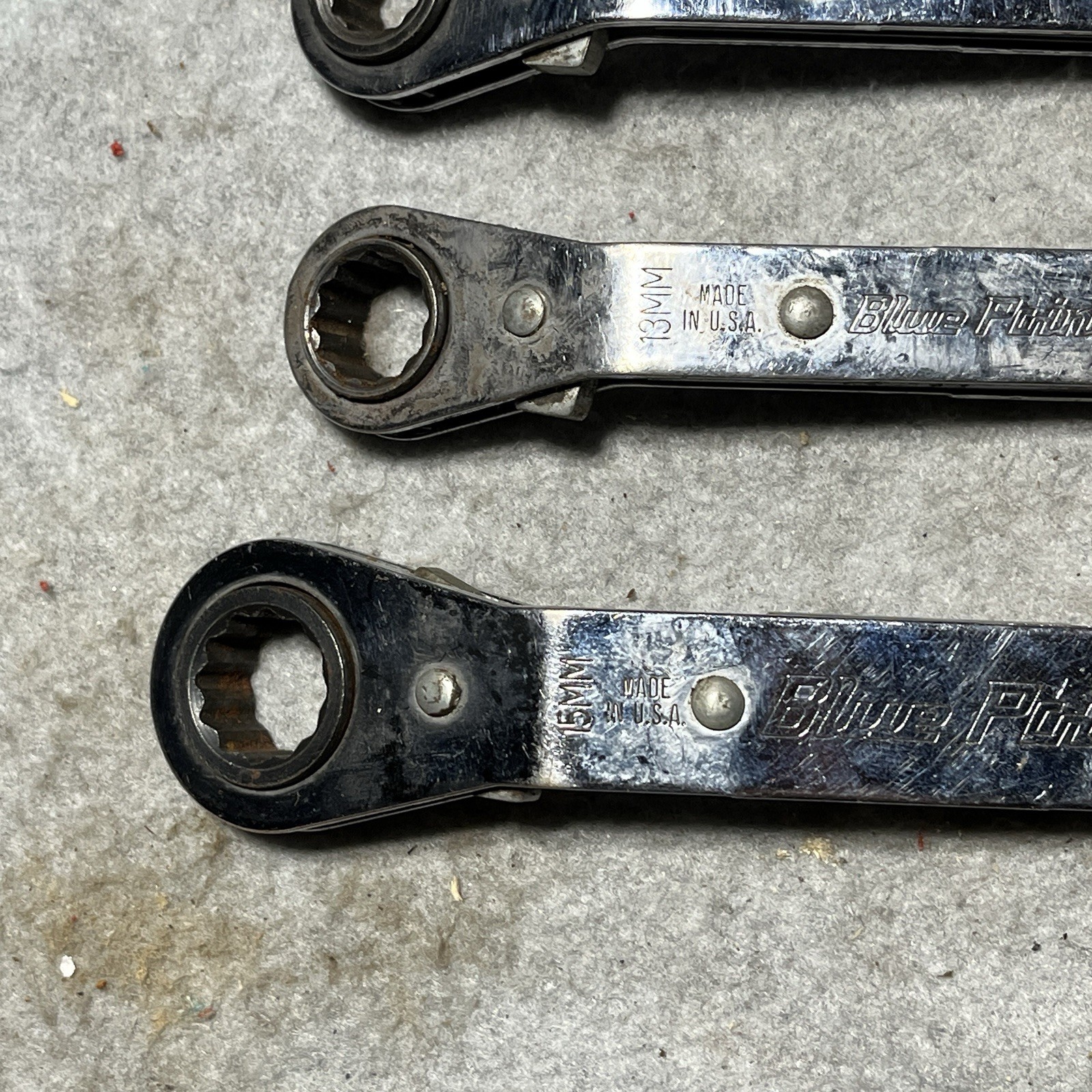 Blue Point by Snap-on Metric Offset Ratcheting Box Wrench 5 pc Set RYAM78 7-17mm