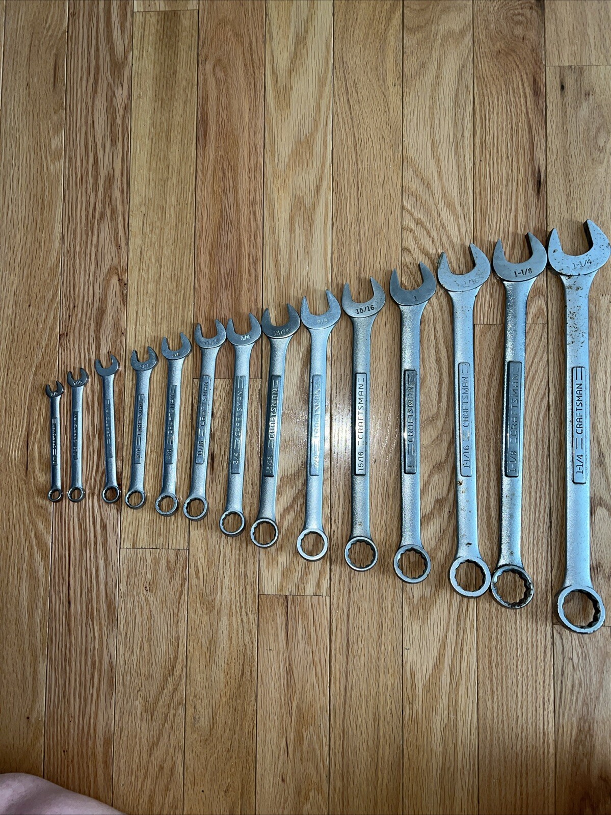 VTG Craftsman SAE Combo Wrench 14 Pc. Set 12 pt 7/16-1 1/4 USA V and VV NICE