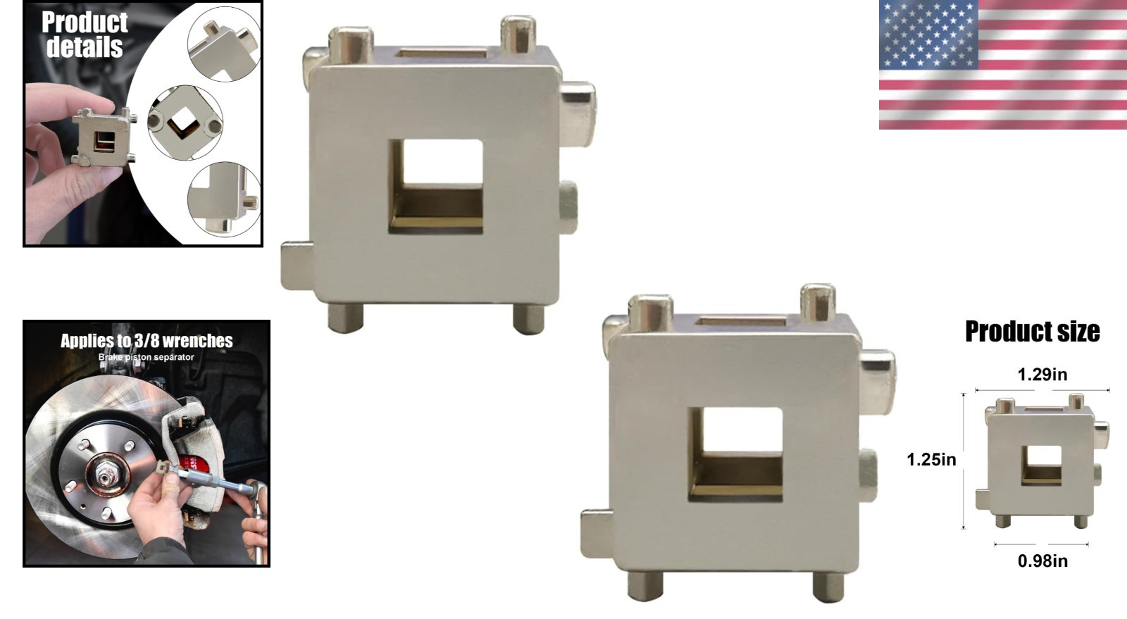 Steel Brake Caliper Piston Tool 2pcs Compatible with Most Vehicles