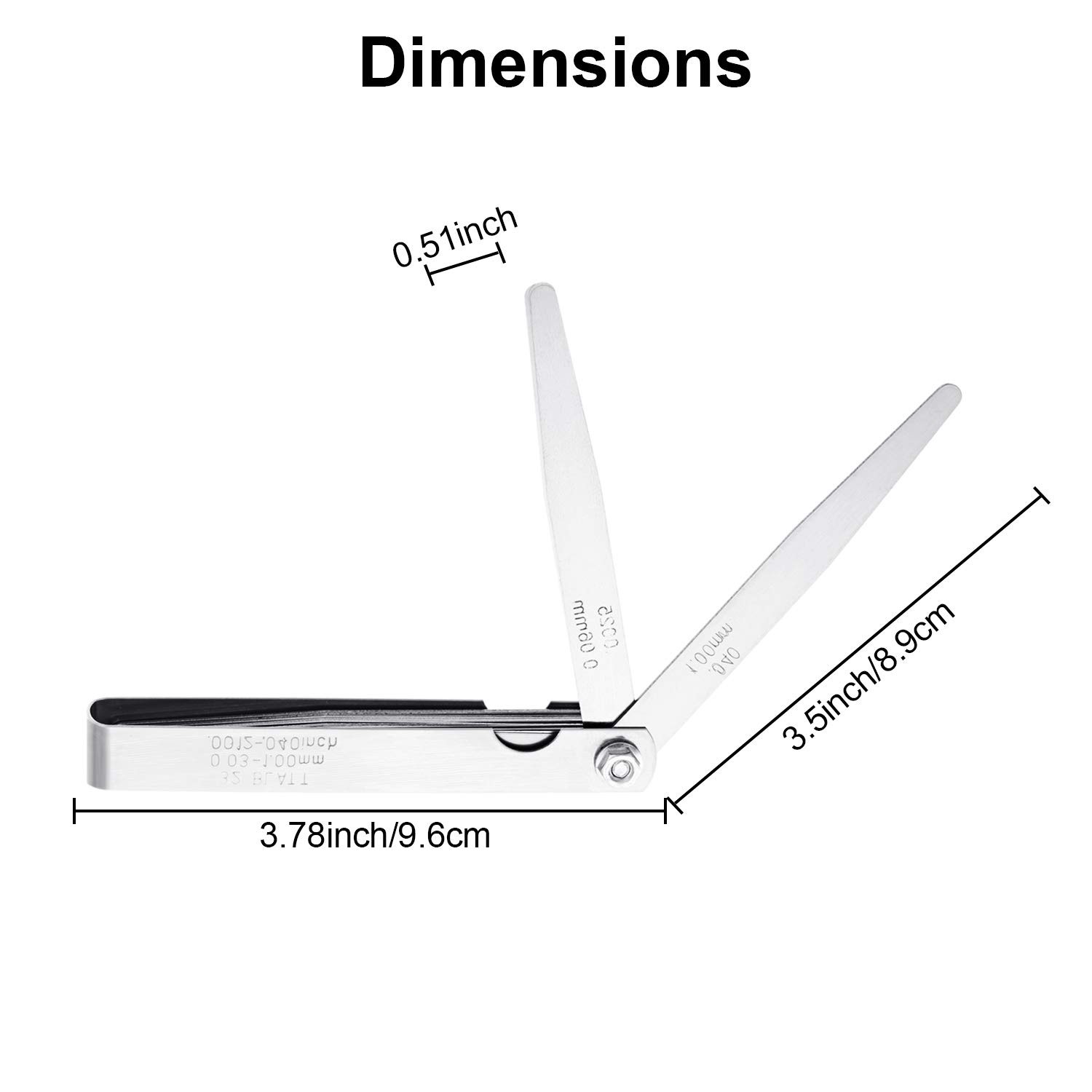 Hotop 32 Blades Steel Feeler Gauge Tapered Set 0.03-1 mm