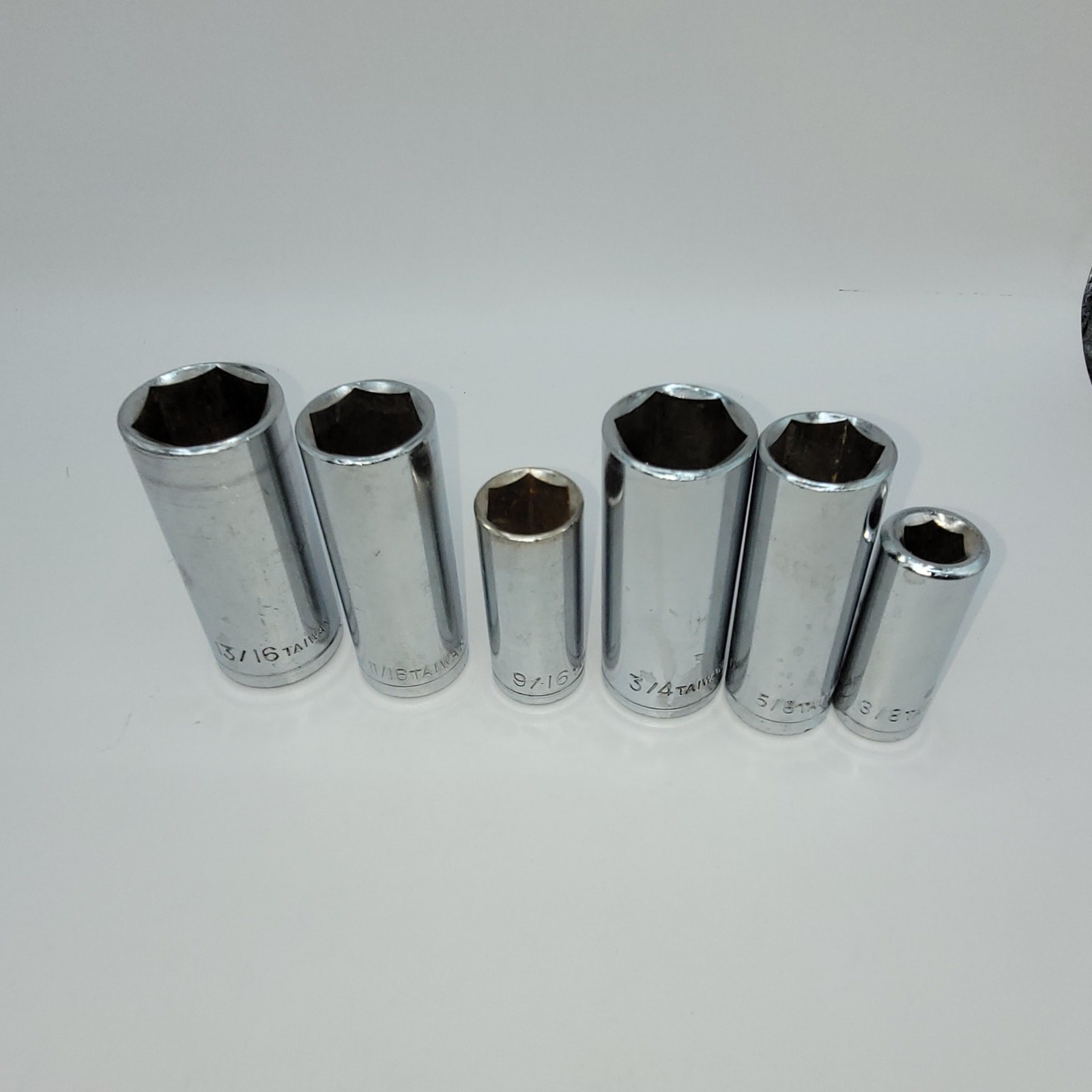 6 3/8″ drive – 6 point deep sockets – Taiwan SAE *see description for sizes