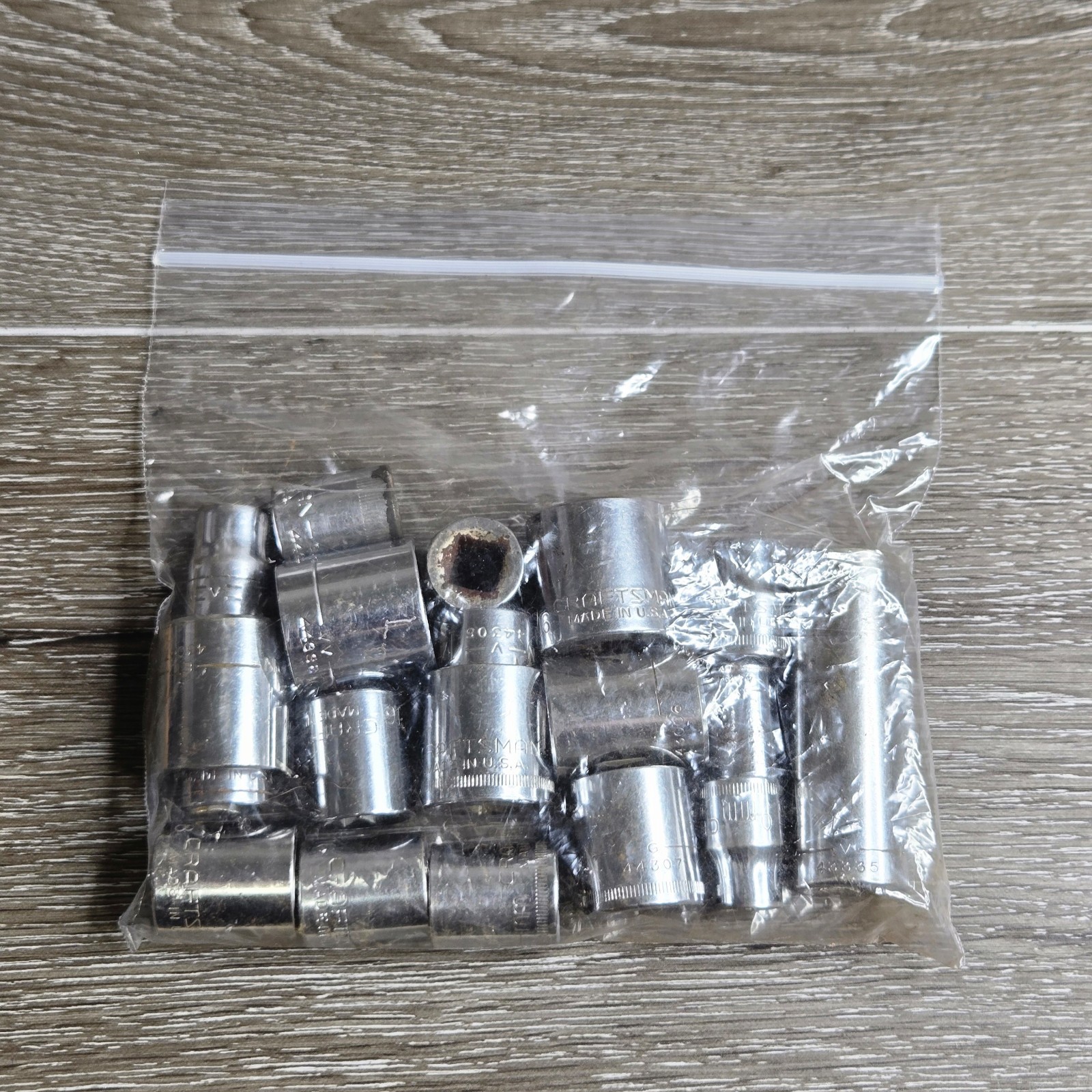 20 Craftsman Mixed Socket Lot, Assorted Sizes, SAE & Metric, Chrome Finish