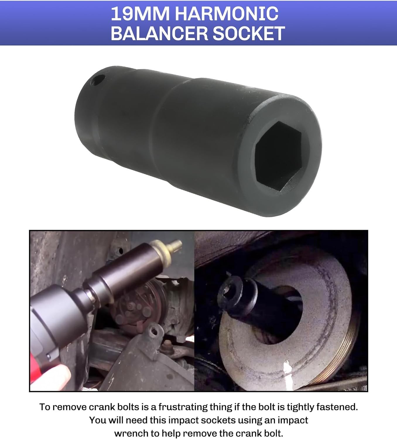 Crankshaft Pulley Removal Tool,Automotive Tool,Car Accessories Weighted Socke…