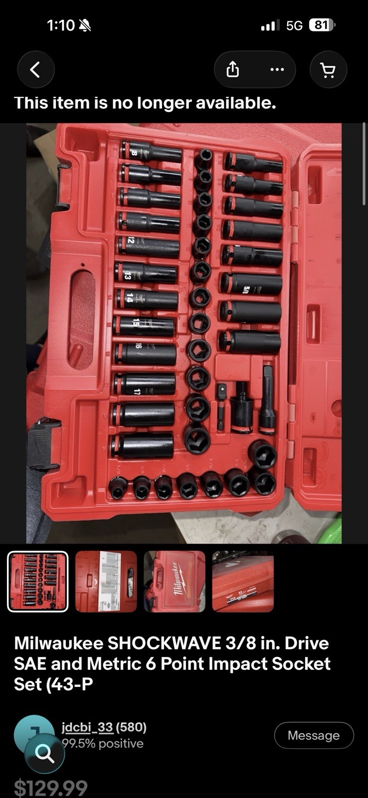 Milwaukee Shockwave Impact 3/8 in Socket Set