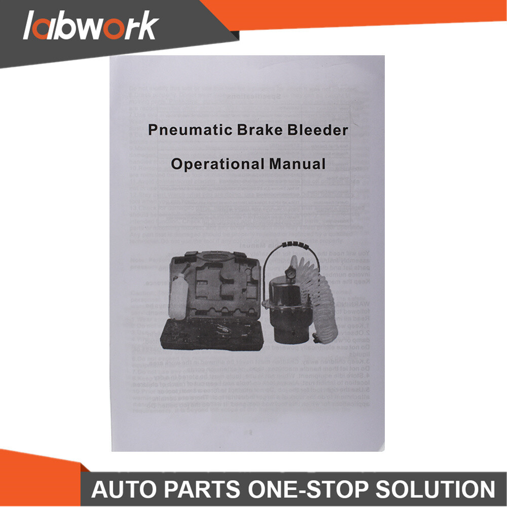 Labwork Portable Pneumatic Air Pressure Kit Brake & Clutch Bleeder Valve System