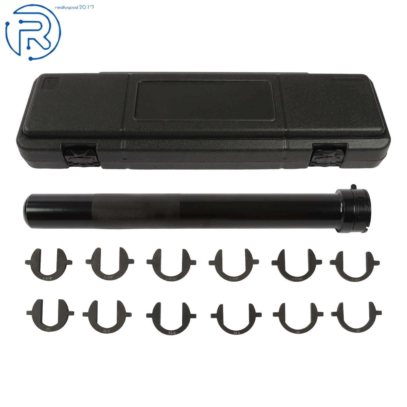 13PC Inner Tie Rod Removal Tool Kit with 12 SAE & Metric Crowfoot Adapters Steel