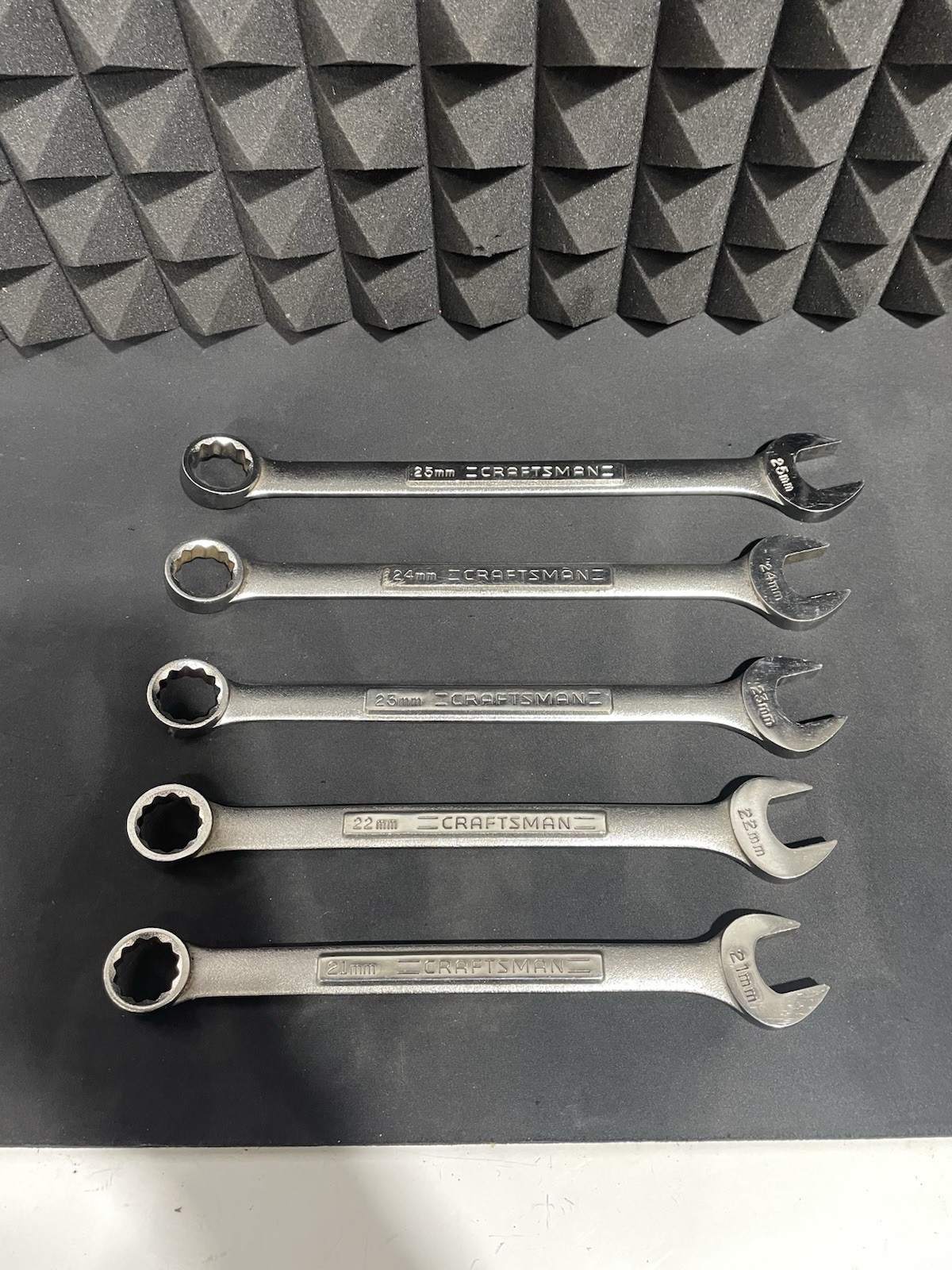 Craftsman USA 5pc Metric Combination Wrench Set 21-25mm 12 Point