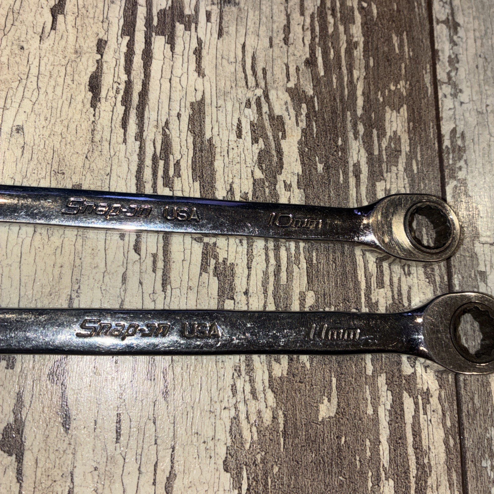 Snap-On 10mm Metric 0° Non-Reversing Ratcheting Wrench SOXRM10A & OXRM11A 11mm