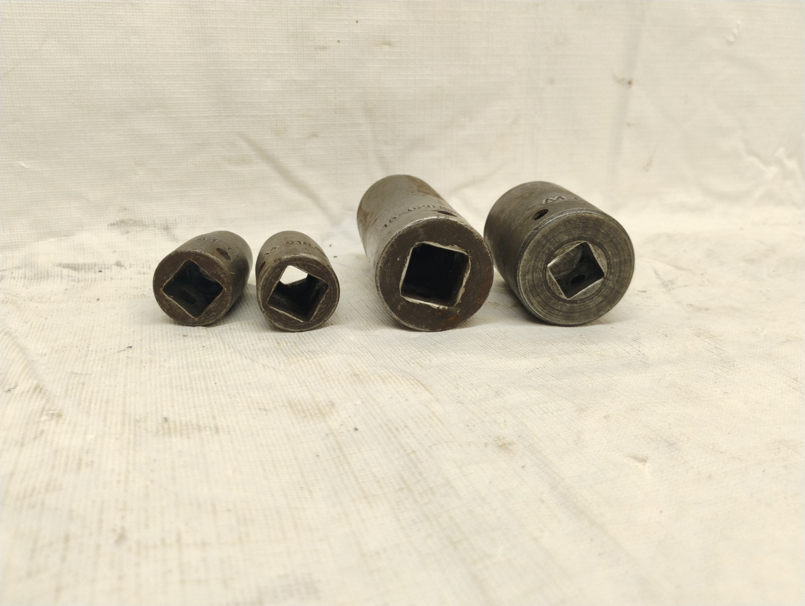 Armstrong Socket Lot 4 Pieces A4 15 Series 1/2 9/16 7/8 1″ Garage Shop Collector