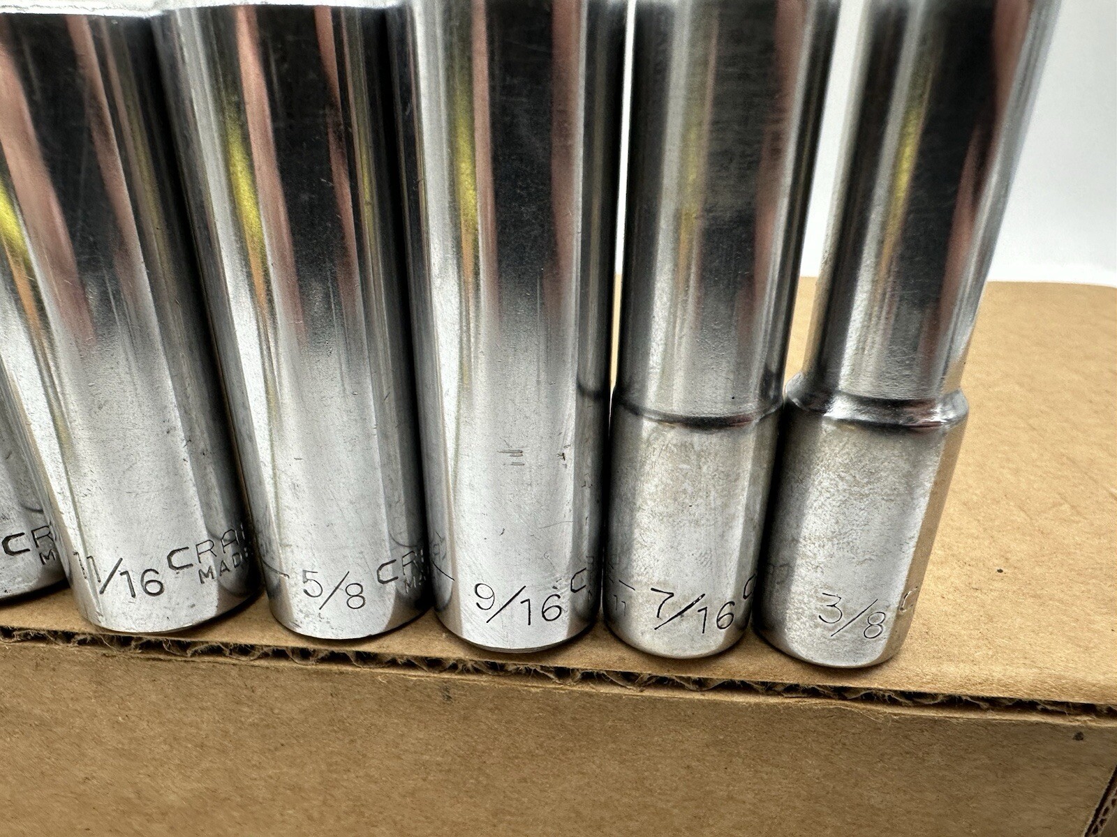 Craftsman Deep Socket Set SAE 3/8 Dr 12 Pt -EE- Series 13/16 Thru 3/8 7pca