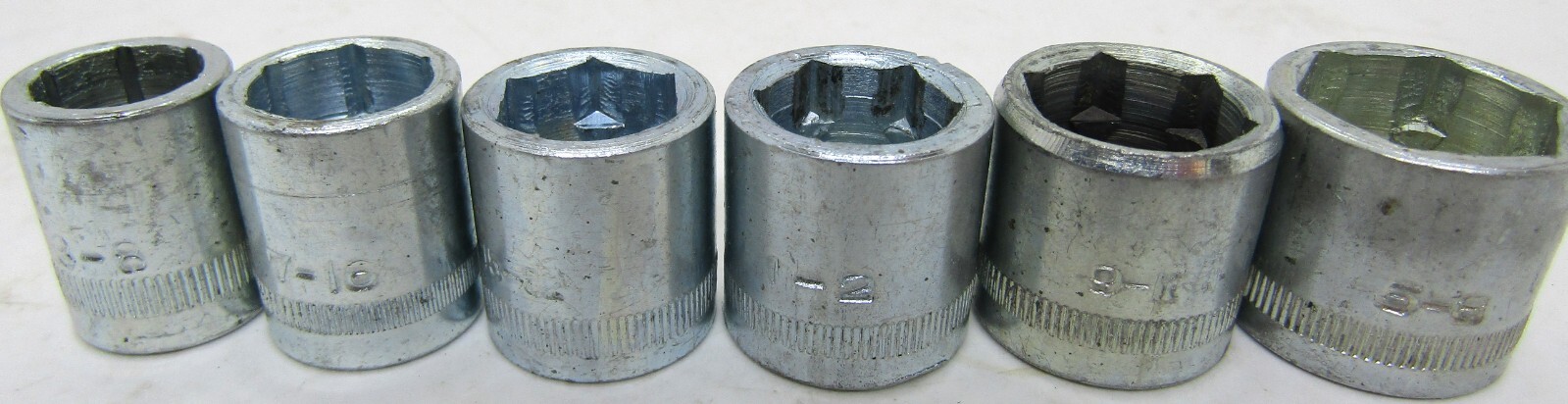Hex Key Socket Set, 7-Piece, 6- Point 3/8-5/8 Sockets, Made in Japan.