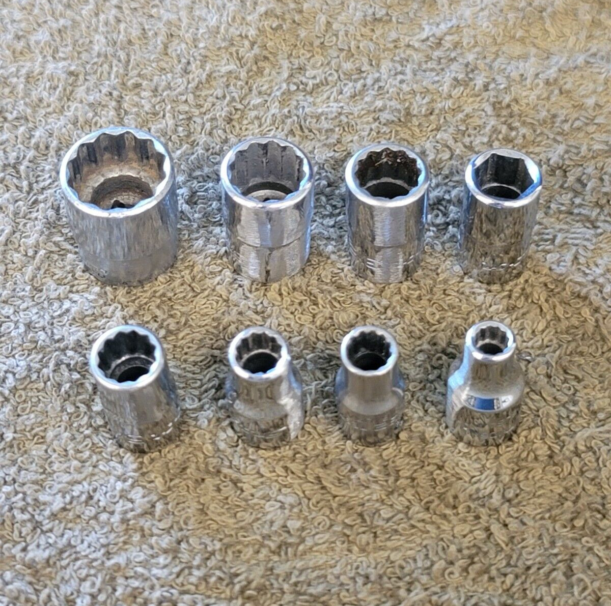 8 Snap-on TMD Socket Set Sae 1/4″ Drive 9/16 7/16 3/8 11/32 5/16 1/4″ 7/32 3/16