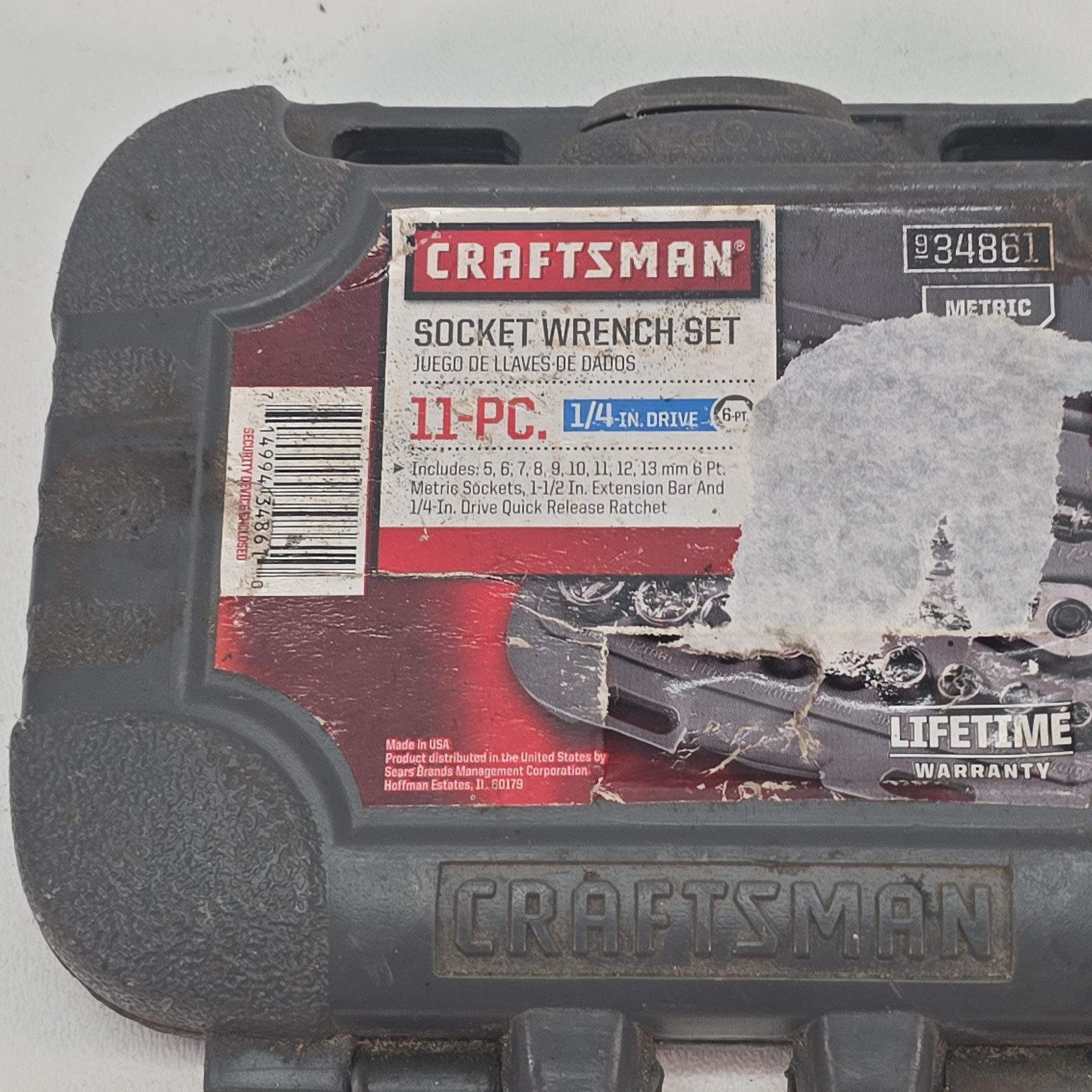 Sears Craftsman USA 9Pc 1/4” Metric 5mm-7mm 9mm-13mm 6Pt. Socket Set 34861