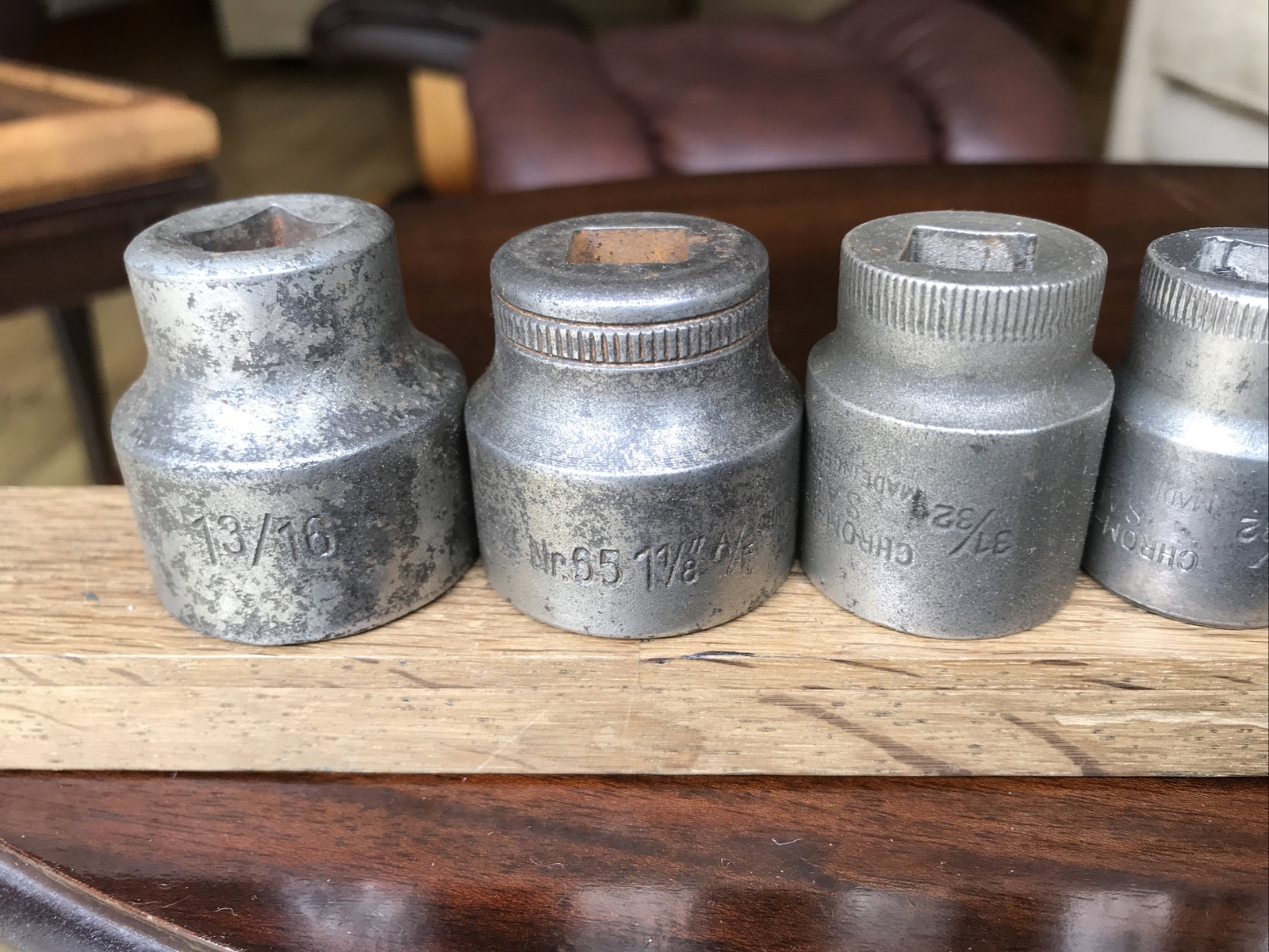 Job Lot Off 10 German Sockets 1-3/16”To 7/16” AF With 1/2” Drive.