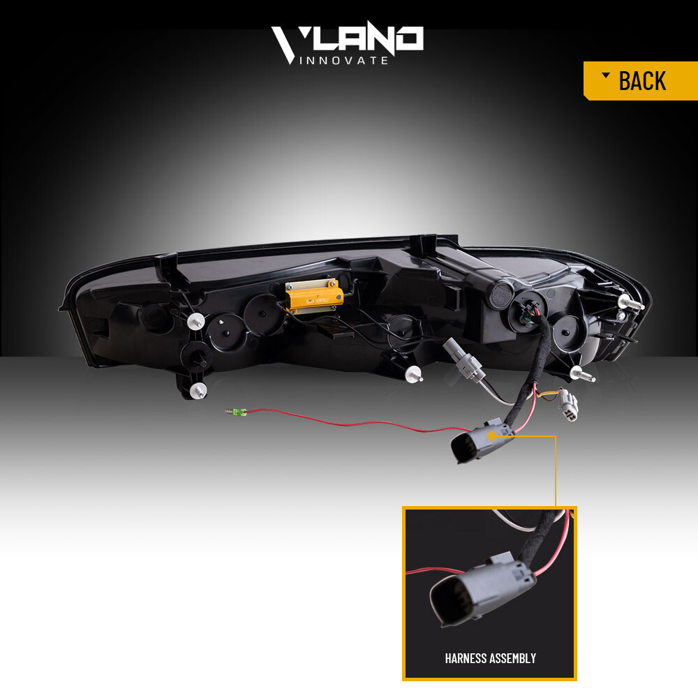 SET VLAND DRL FULL Smoked LED Tail Lights For Chevy Camaro 2016-2018 Assembly