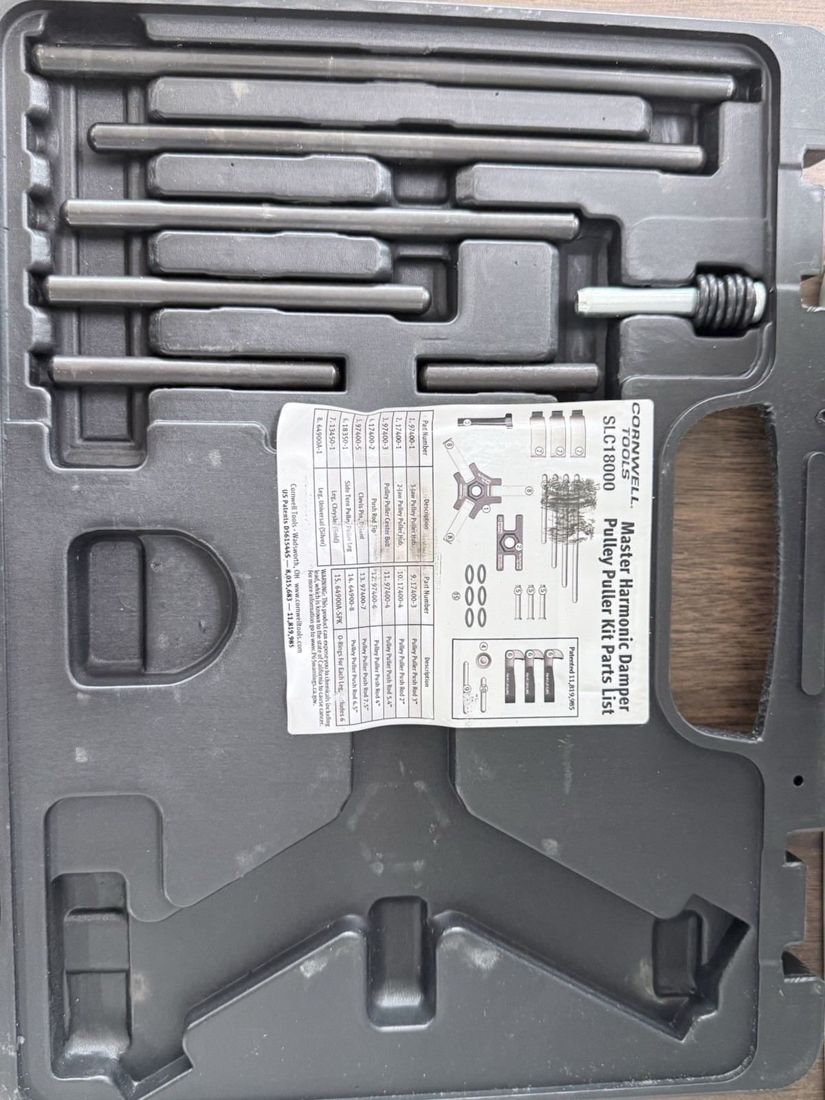 Cornwell Tools SLC18000 Master Harmonic Damper Pulley Puller Kit