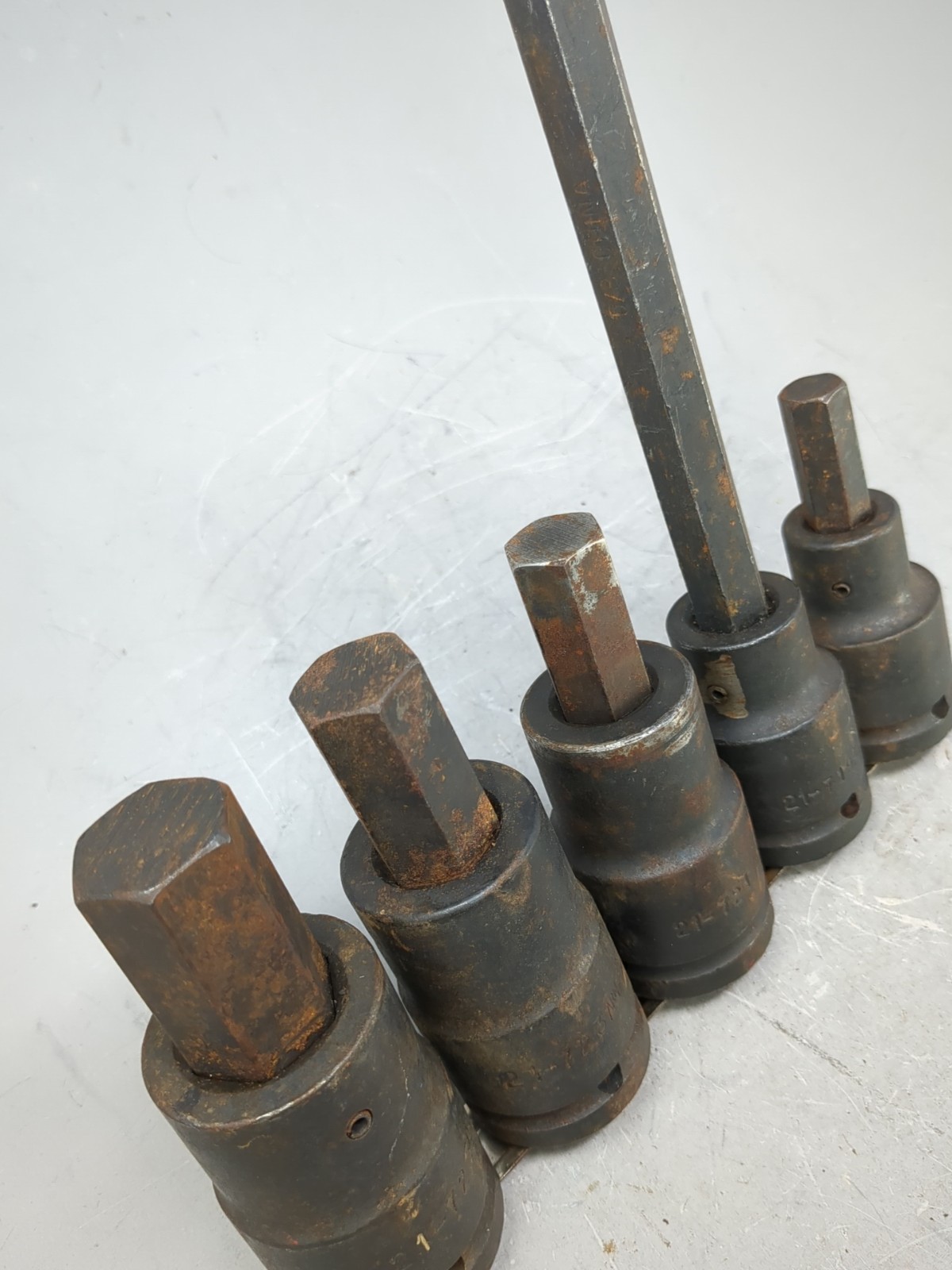 Armstrong 5 Pc XL Impact Hex Bit Socket Set 3/4″ Drive Rail SAE USA 9/16 To 1″
