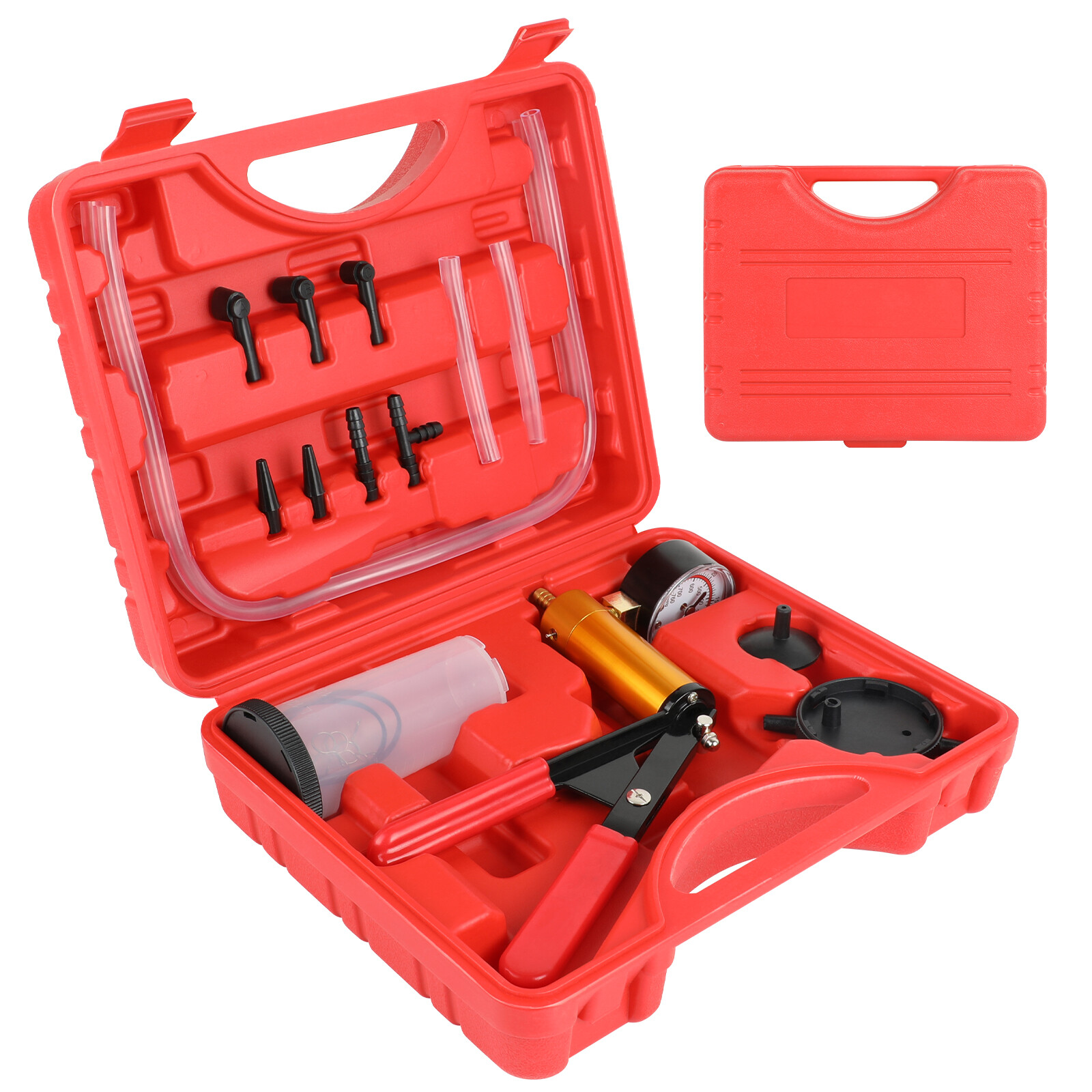 Car Brake Fluid Bleeder Kit Hand held Vacuum Pressure Pump Tester Tool Set US