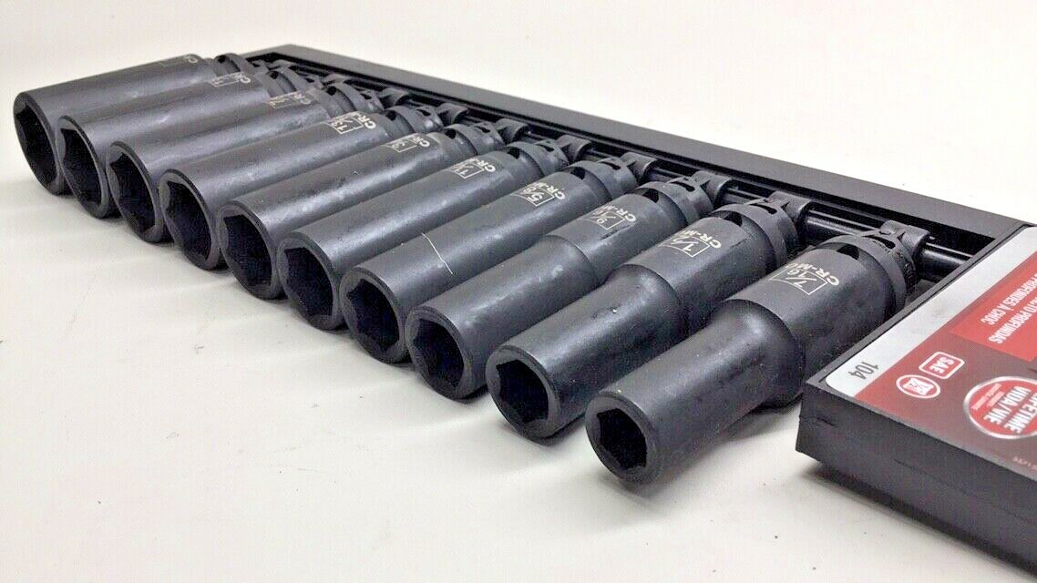 TEQ Correct 104 Deep Impact Socket Set 1/2″ Drive 10-Pieces From 7/16″ to 1″