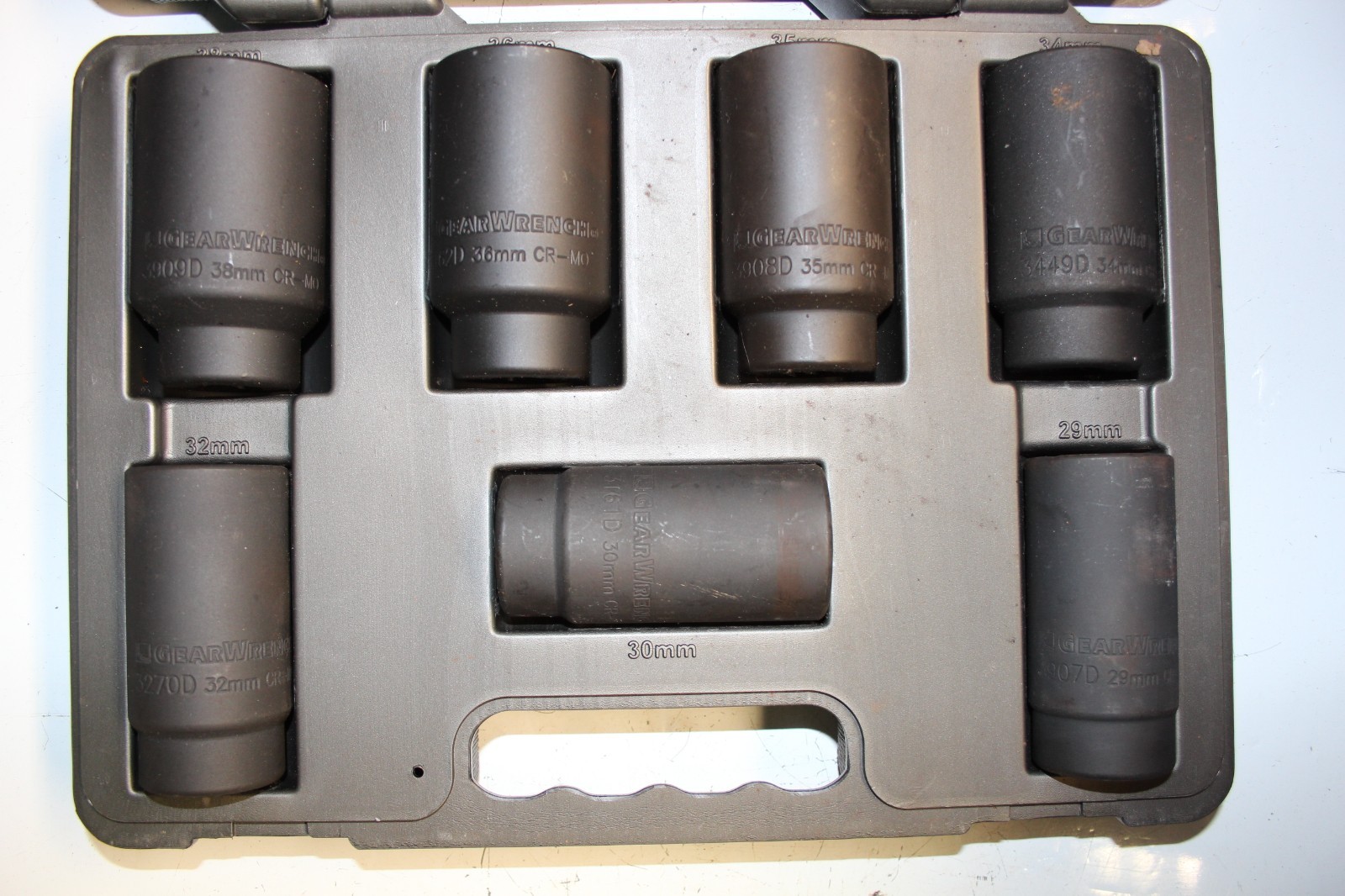 GearWrench 41650 7 Piece Axle Nut Set 6-point Metric Sockets