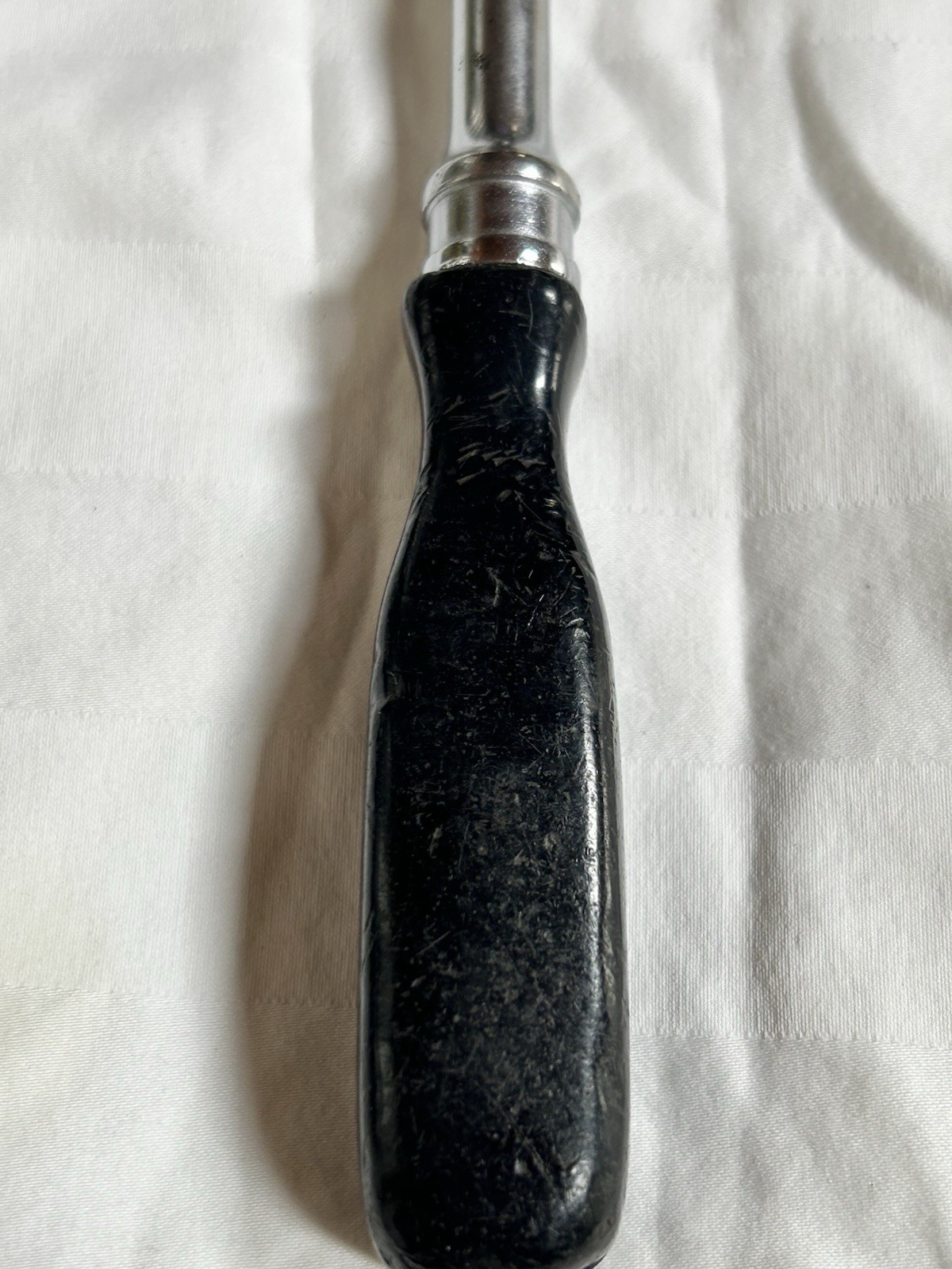 Snap On Tool 3/8 Drive Socket-Ratchet F726 Black Hard Handle 8” Long Unmarked