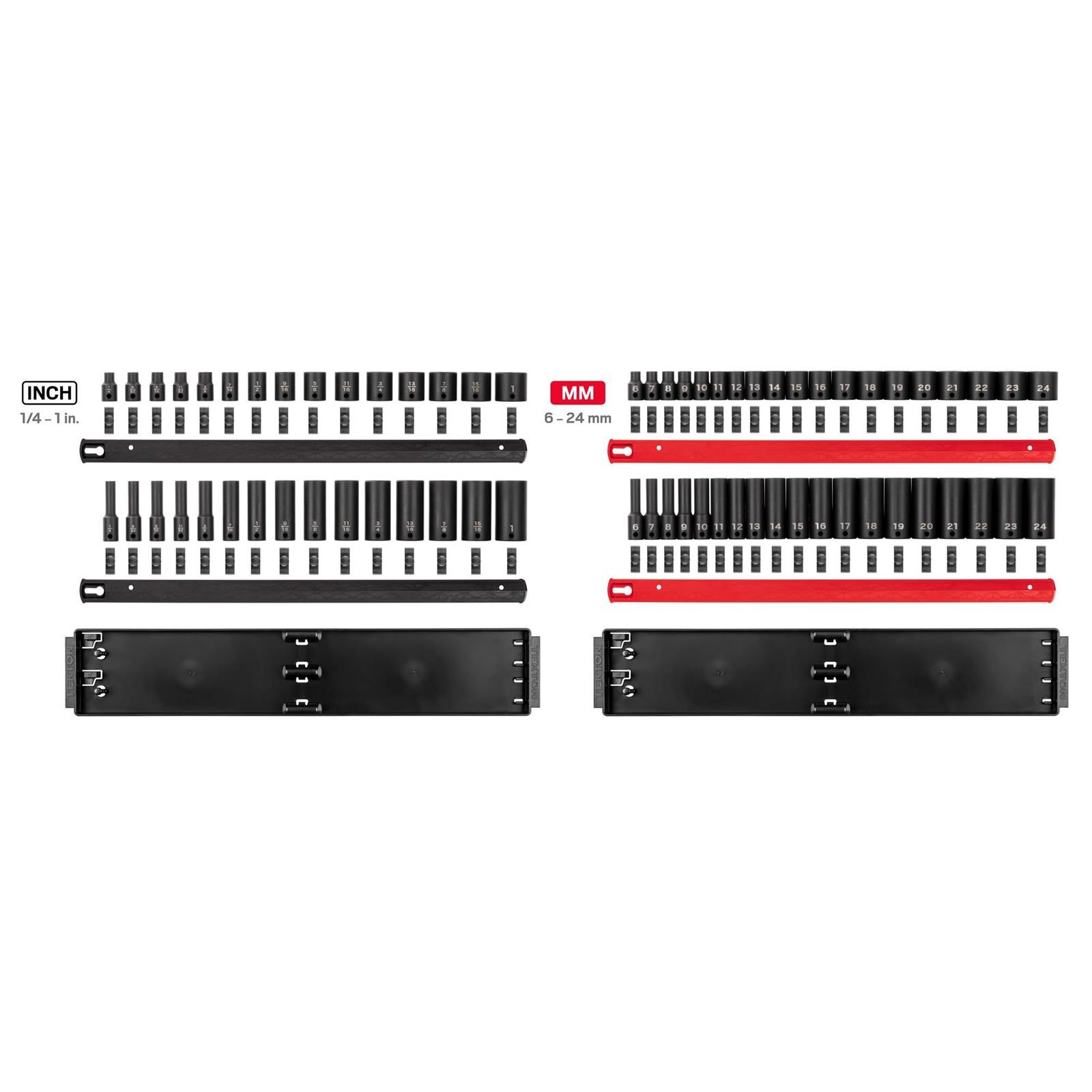 Tekton SID91219 3/8″ Drive 12-Point Impact Socket Set, 68-Piece