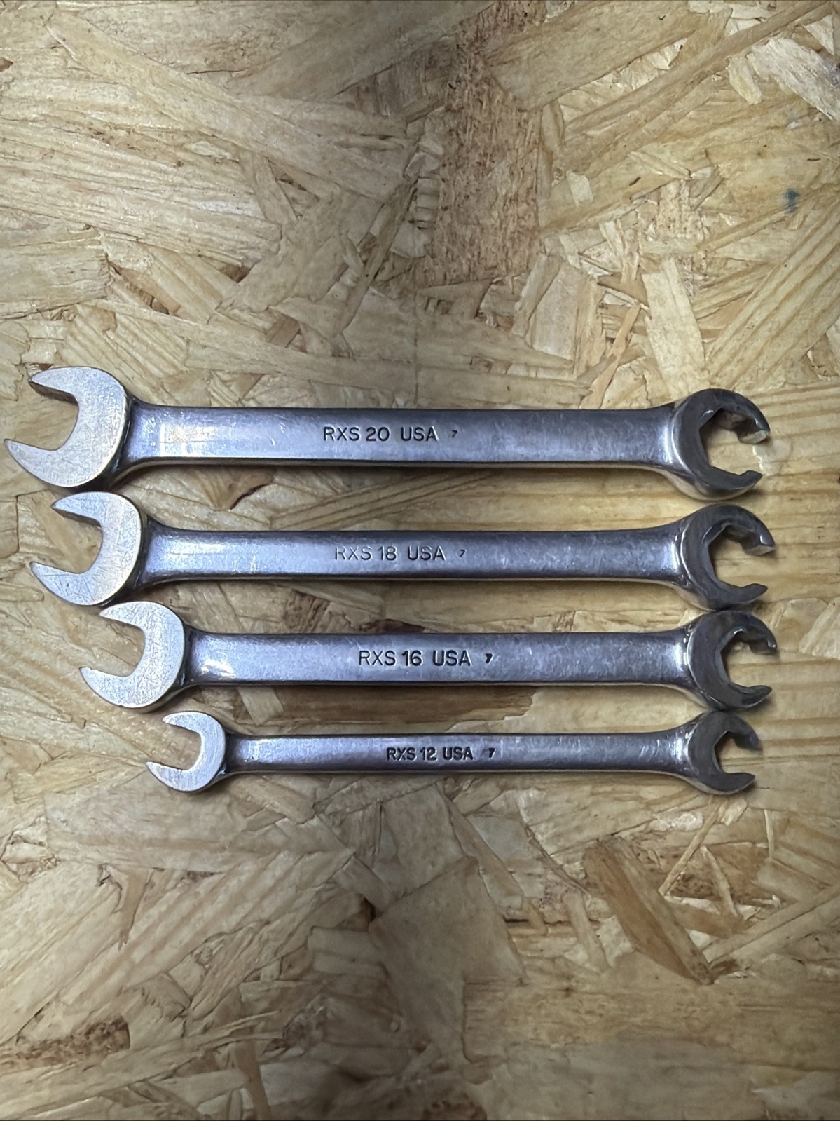 4 pc Snap On SAE Open End / Flare Nut Wrenches RXS 12,16,18,20