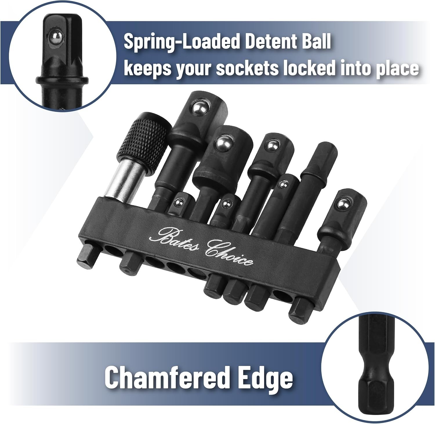 High Quality Bates Impact Socket Adapter Set 9 Piece for Drill and Impact Driver