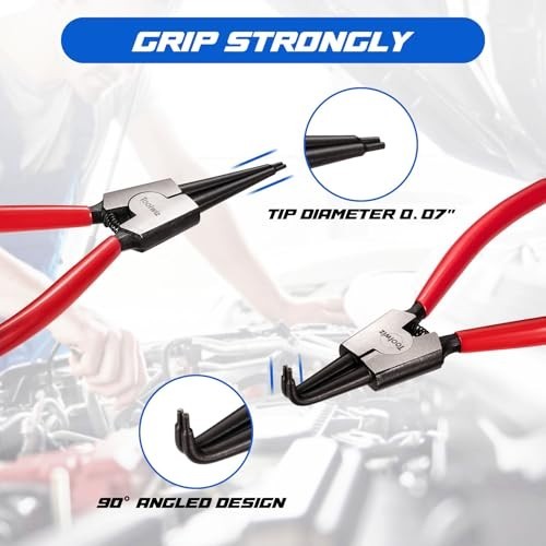 4Pcs Snap Ring Pliers Set – 7″ Internal/External Circlip C Clip Retaining Tools,