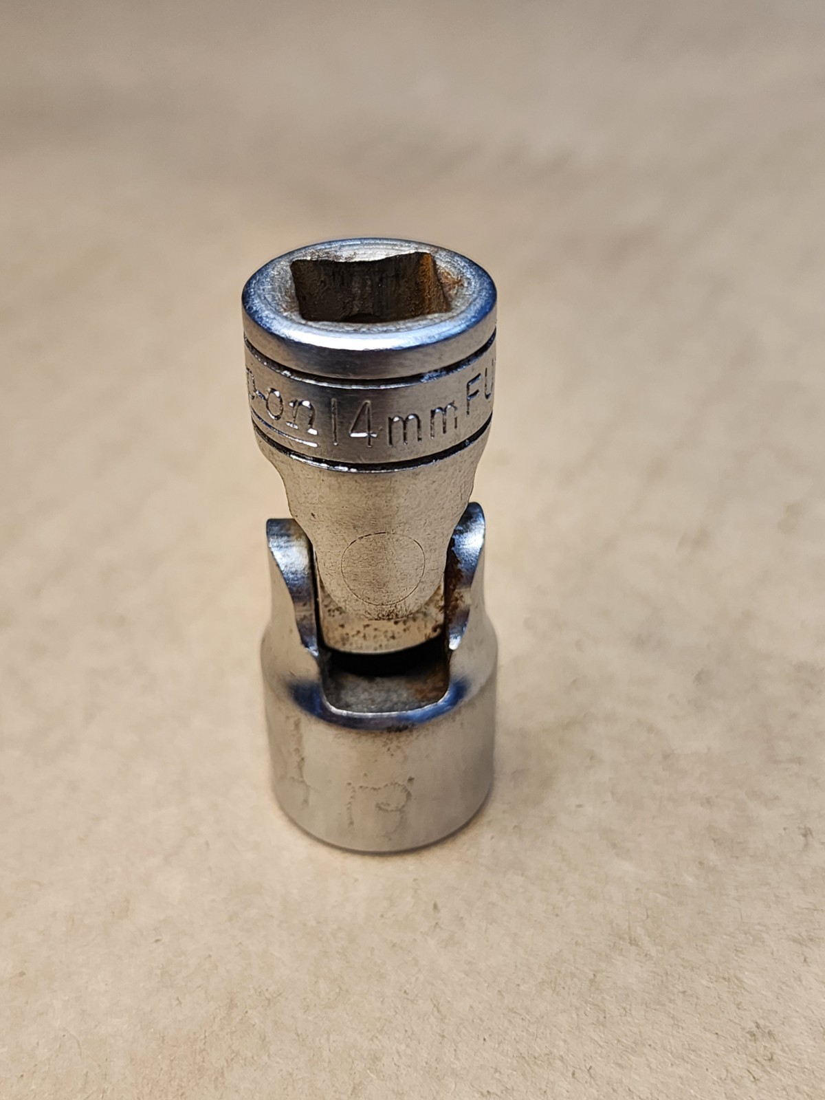 USED SNAP ON 14MM 3/8 IN. DR. UNIVERSAL 12 PT. SOCKET, PART #FU14M