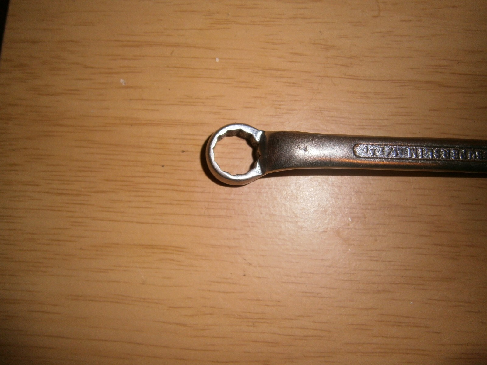Vintage silver tone spanner. 7/16 & 1/2 AF ends.(E6b)