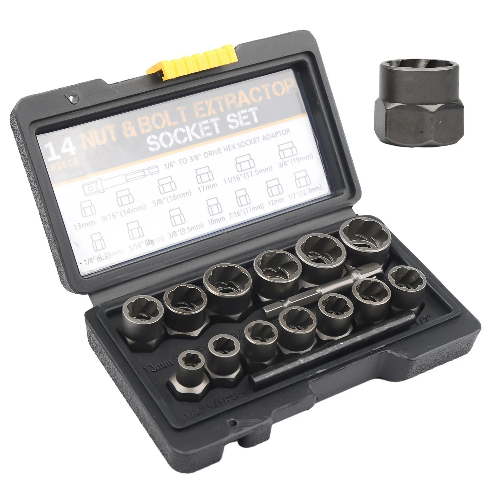 15 Pcs Nut & Bolt Extractor Kit,of Bolt Removal Tool Set, Extractor Socket Tool