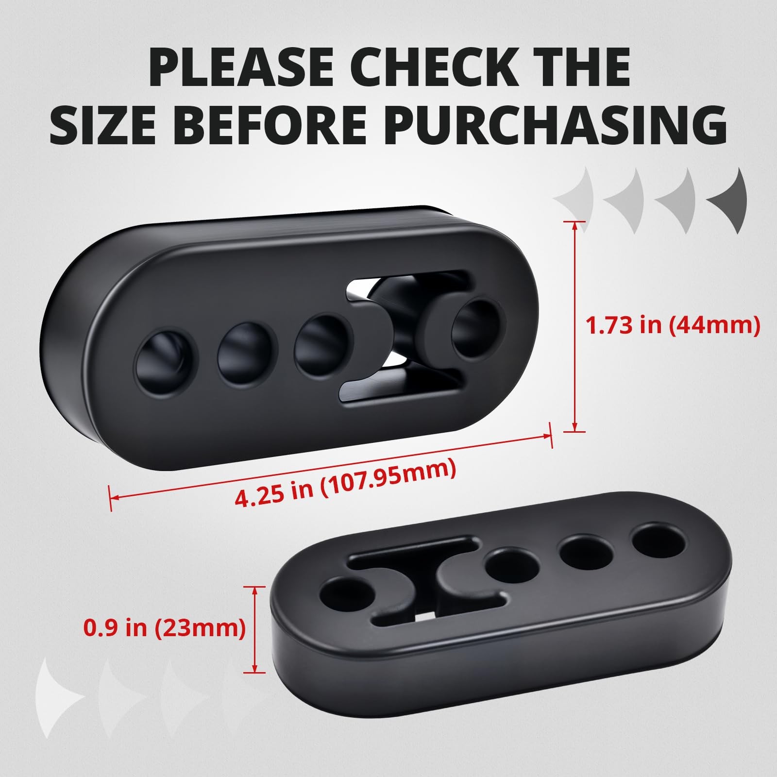 Exhaust Hanger Rubber Adjustable Insulator Bushing Mount 4 Holes Universal 4PCS
